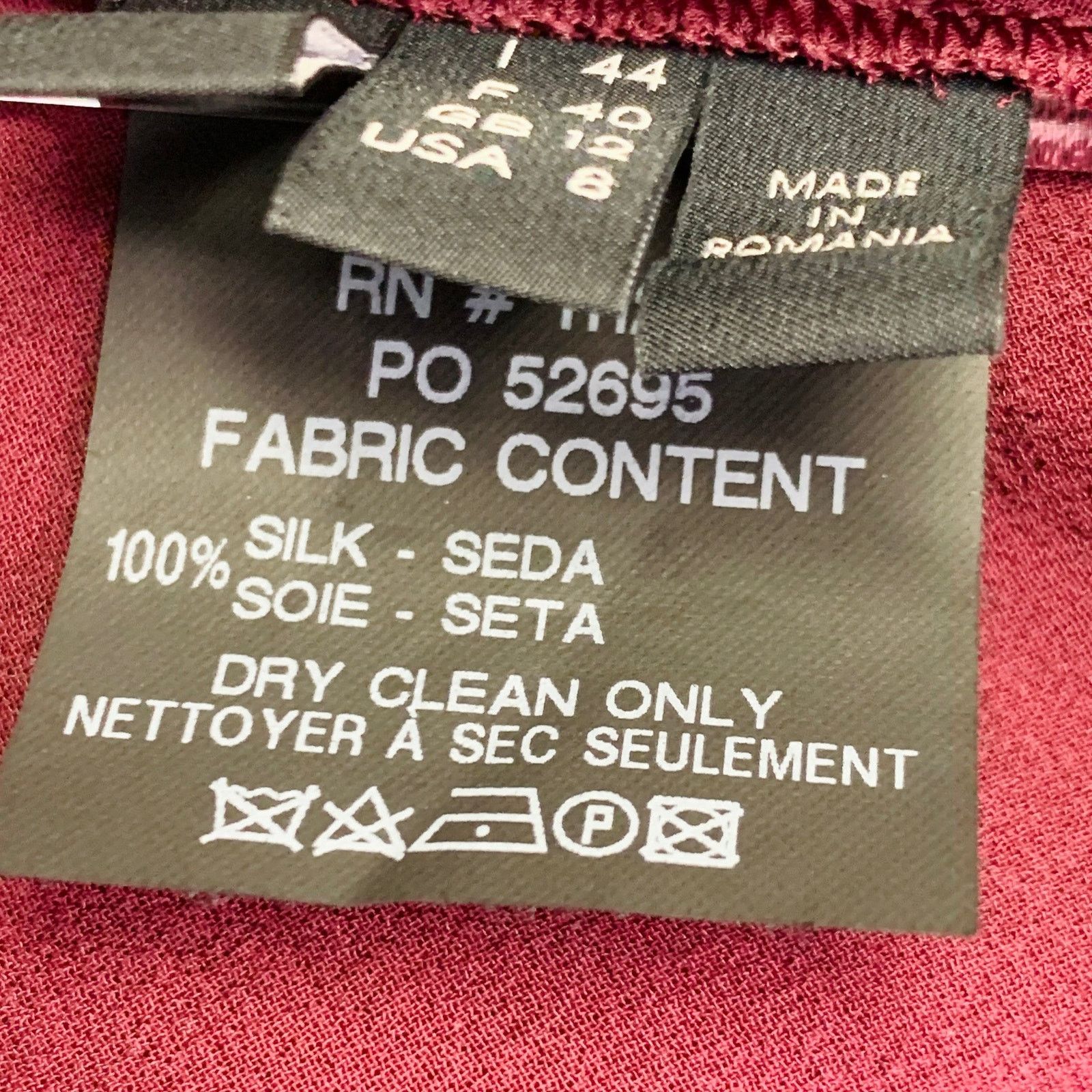 Derek Lam 10 Crosby DEREK LAM Size 8 Burgundy Silk Layered V-Neck Blouse Size M / US 6-8 / IT 42-44 - 9 Thumbnail