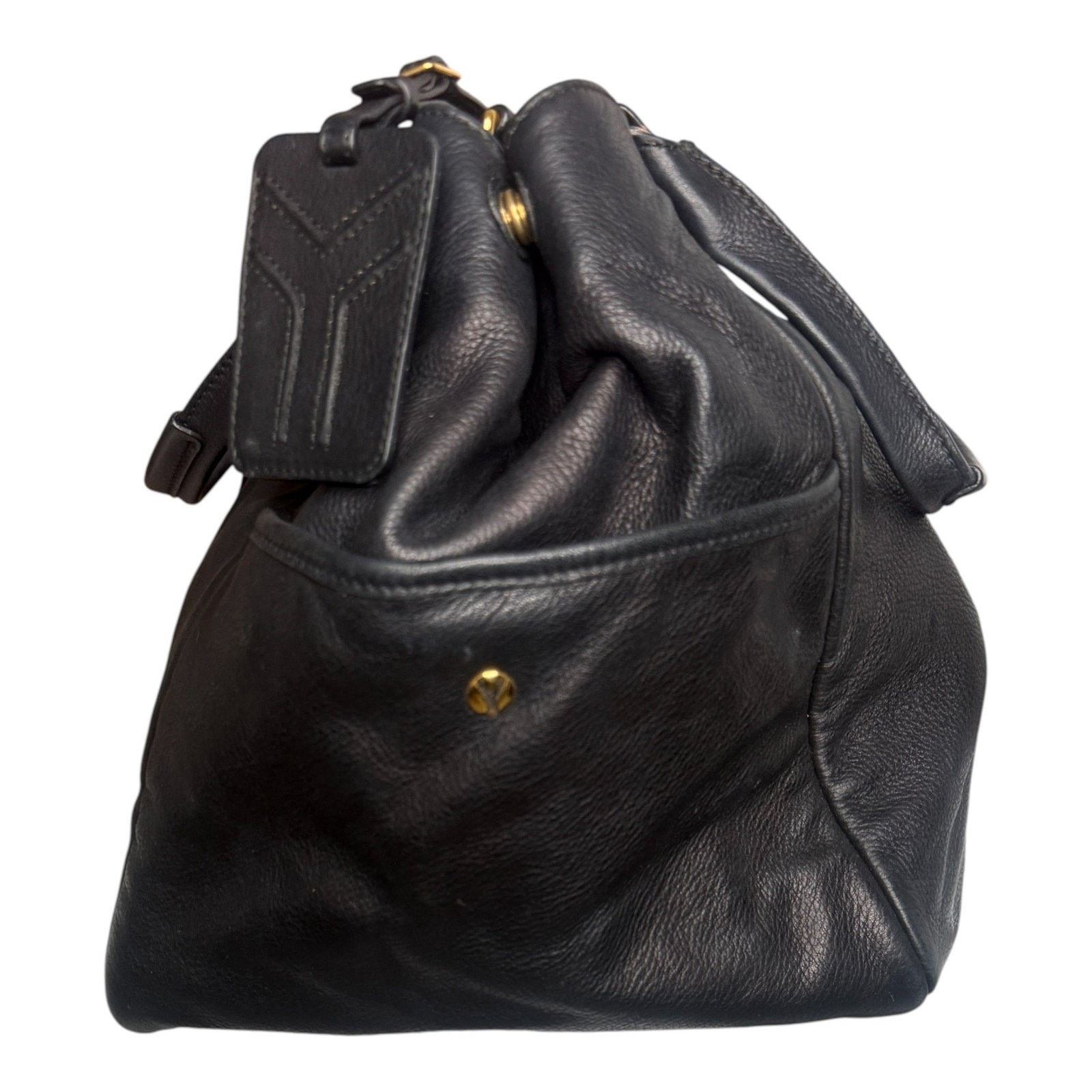 Yves Saint Laurent Yves Saint Laurent Black Textured Leather Downtown Tote Bag Size ONE SIZE - 2 Thumbnail