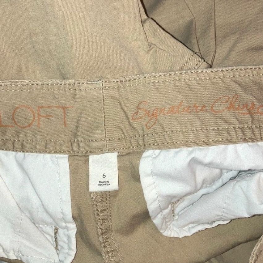 Loft LOFT Womens Pants Tan Signature Chino Mid Rise Khaki Cotton Blend Stretch 6 Size 28" / US 6 / IT 42 - 4 Thumbnail