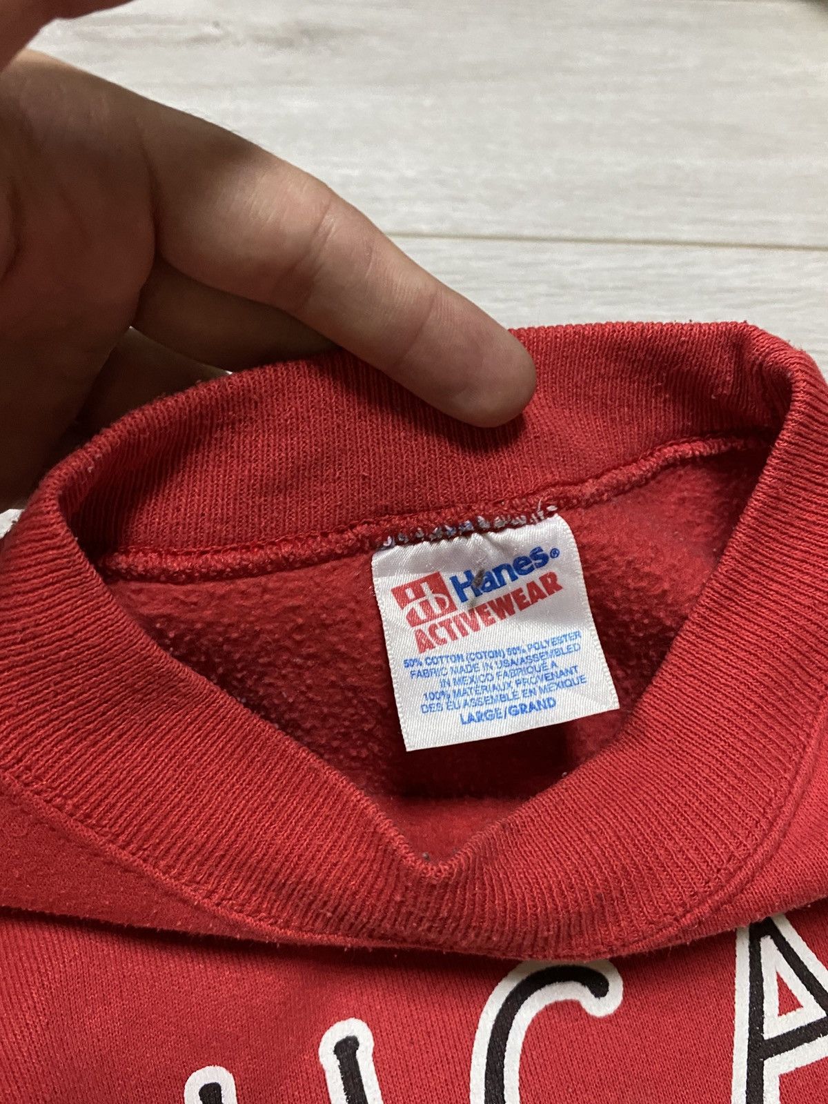 NBA NBA Hanes USA Chicago Bulls Sweatshirt Red big logo Size US L / EU 52-54 / 3 - 4 Thumbnail