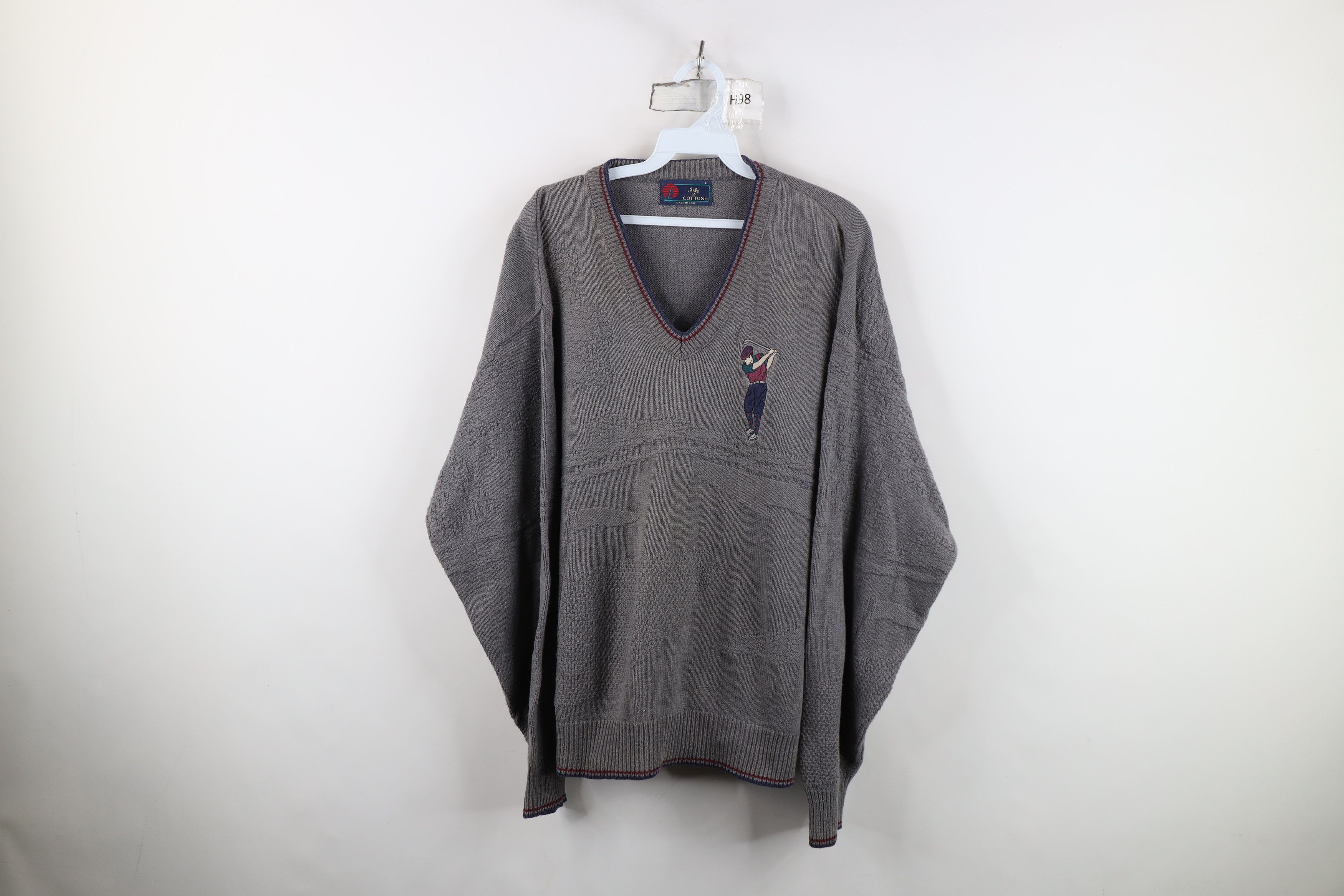 Vintage Vintage 90s Streetwear All Over Print Knit Sweater Gray USA Size US L / EU 52-54 / 3 - 1 Thumbnail