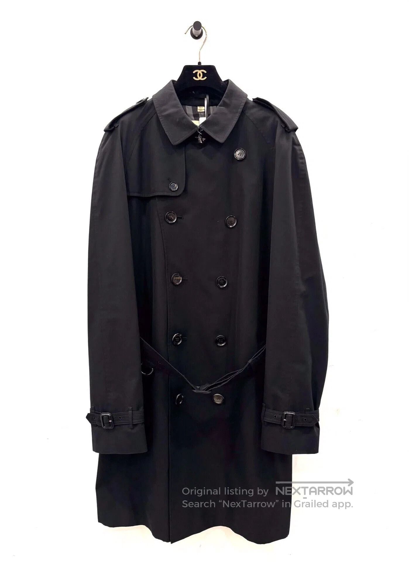 Burberry Burberry London Black Check Logo Men's Trench Coat. Size US L / EU 52-54 / 3 - 1 Thumbnail