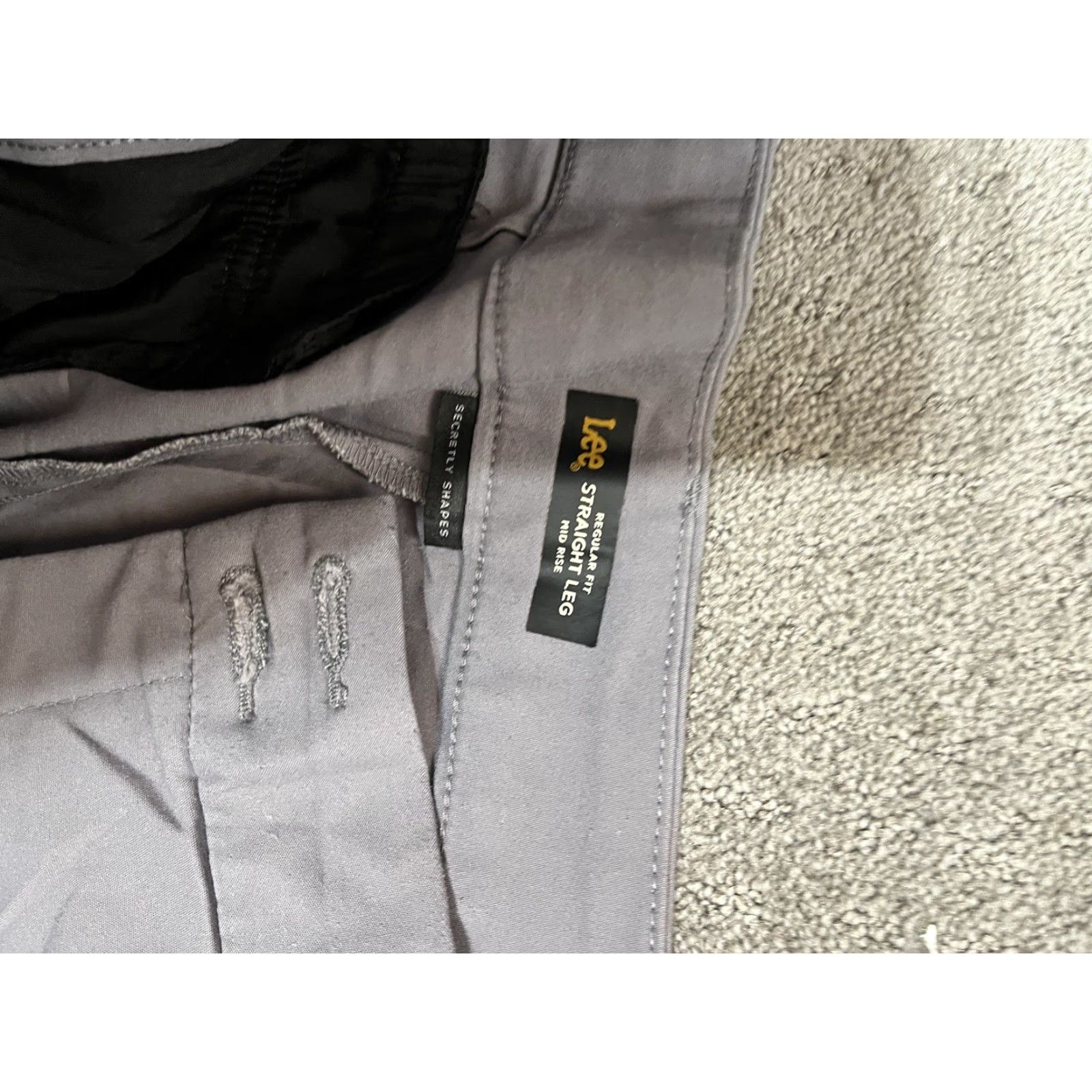 Lee Lee Women’s Pants - Regular Fit Straight Leg Mid Rise Gray 12S Formal Trim Shaping Button Zip Flat Front Twill Polyester Size 34" / US 12 / IT 48 - 5 Thumbnail