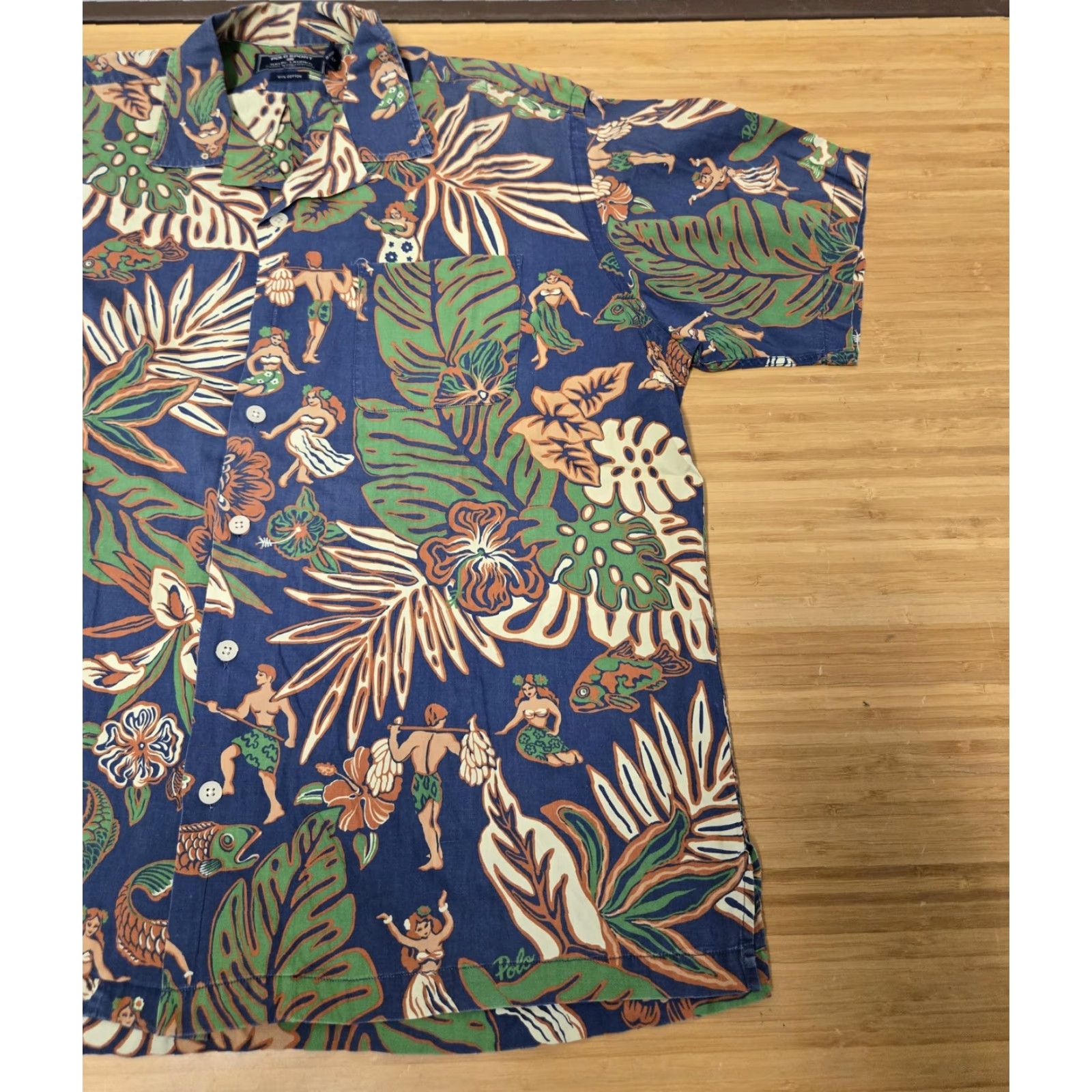 Polo Ralph Lauren Polo Ralph Lauren Shirt Mens XL Hawaiian Tropical Short Sleeve Button-Up Casual Beach Aloha Floral Blue Size US XL / EU 56 / 4 - 2 Thumbnail