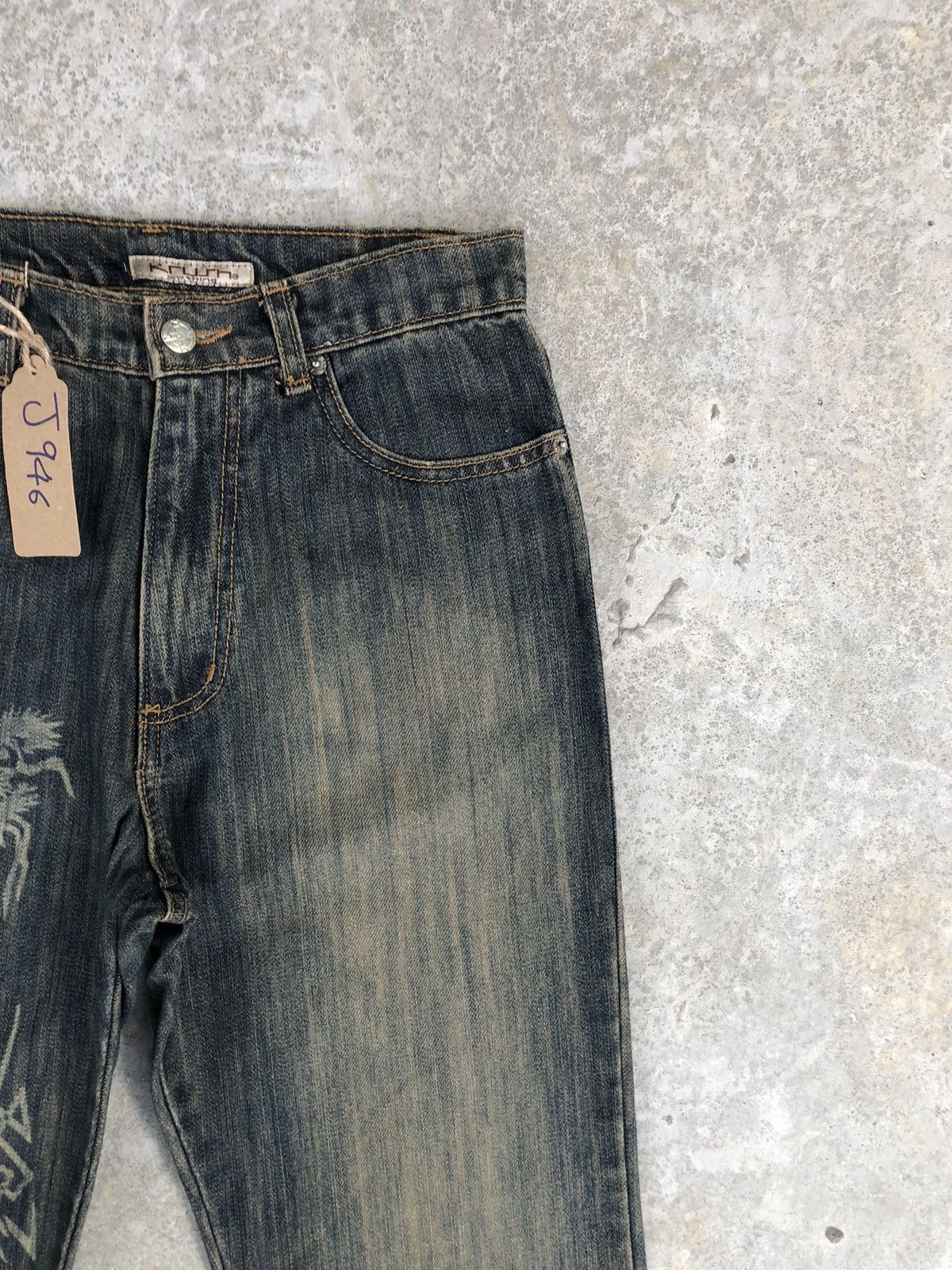 Japanese Brand Krush Flared Jeans Distressed Jeans Size US 28 / EU 44 - 5 Thumbnail