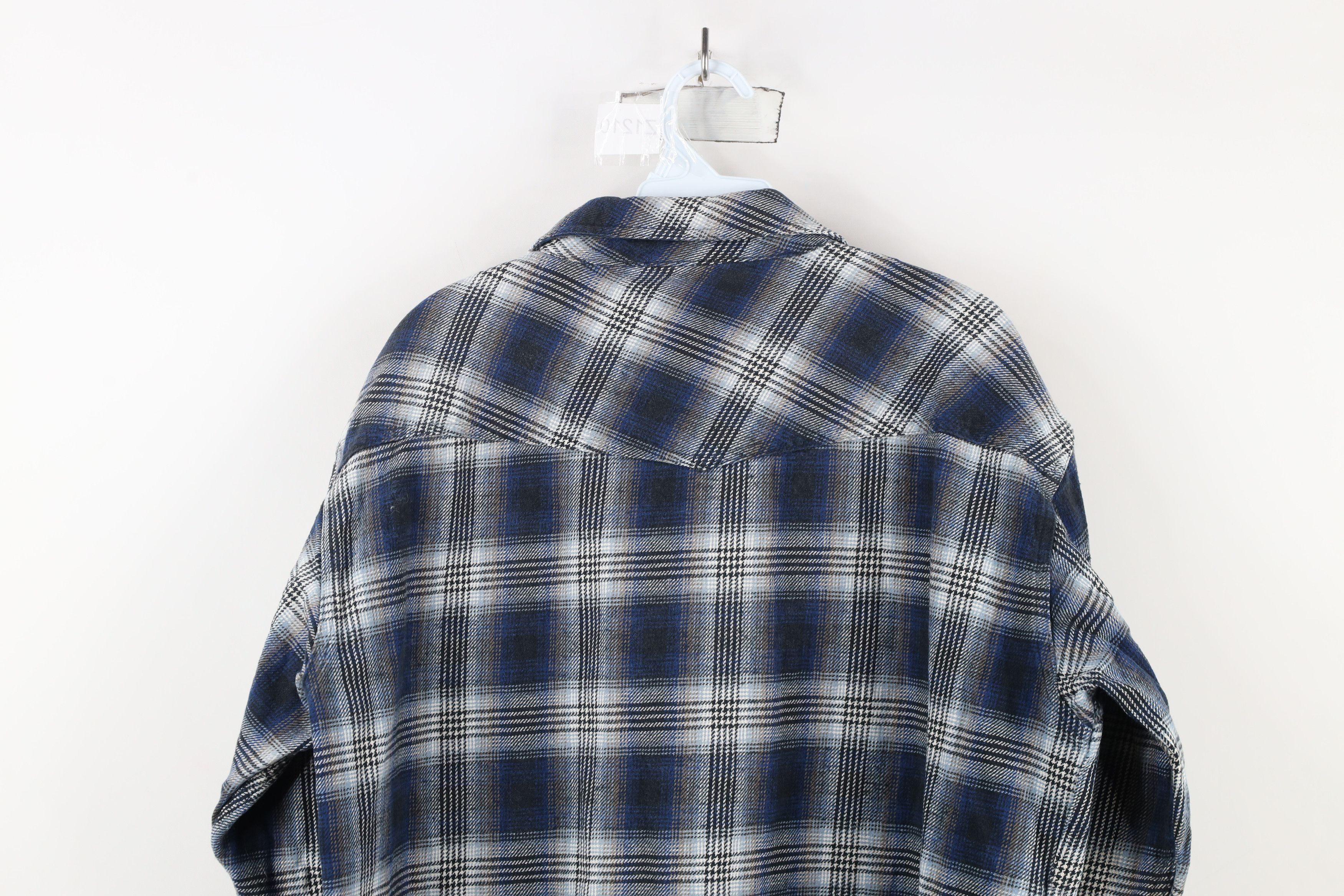 Vintage Vintage 90s Streetwear Snap Button Flannel Shirt Plaid Size US XL / EU 56 / 4 - 11 Thumbnail