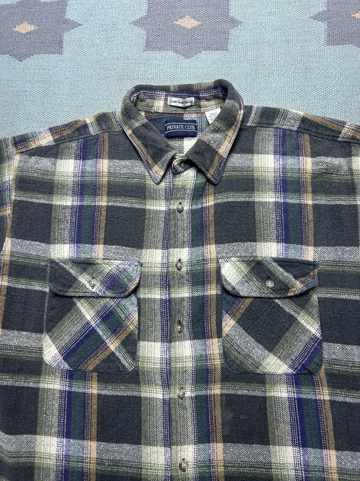 Vintage Vintage 90s flannel shirt woven cotton thick plaid 2XL tall Size US XXL / EU 58 / 5 - 2 Thumbnail
