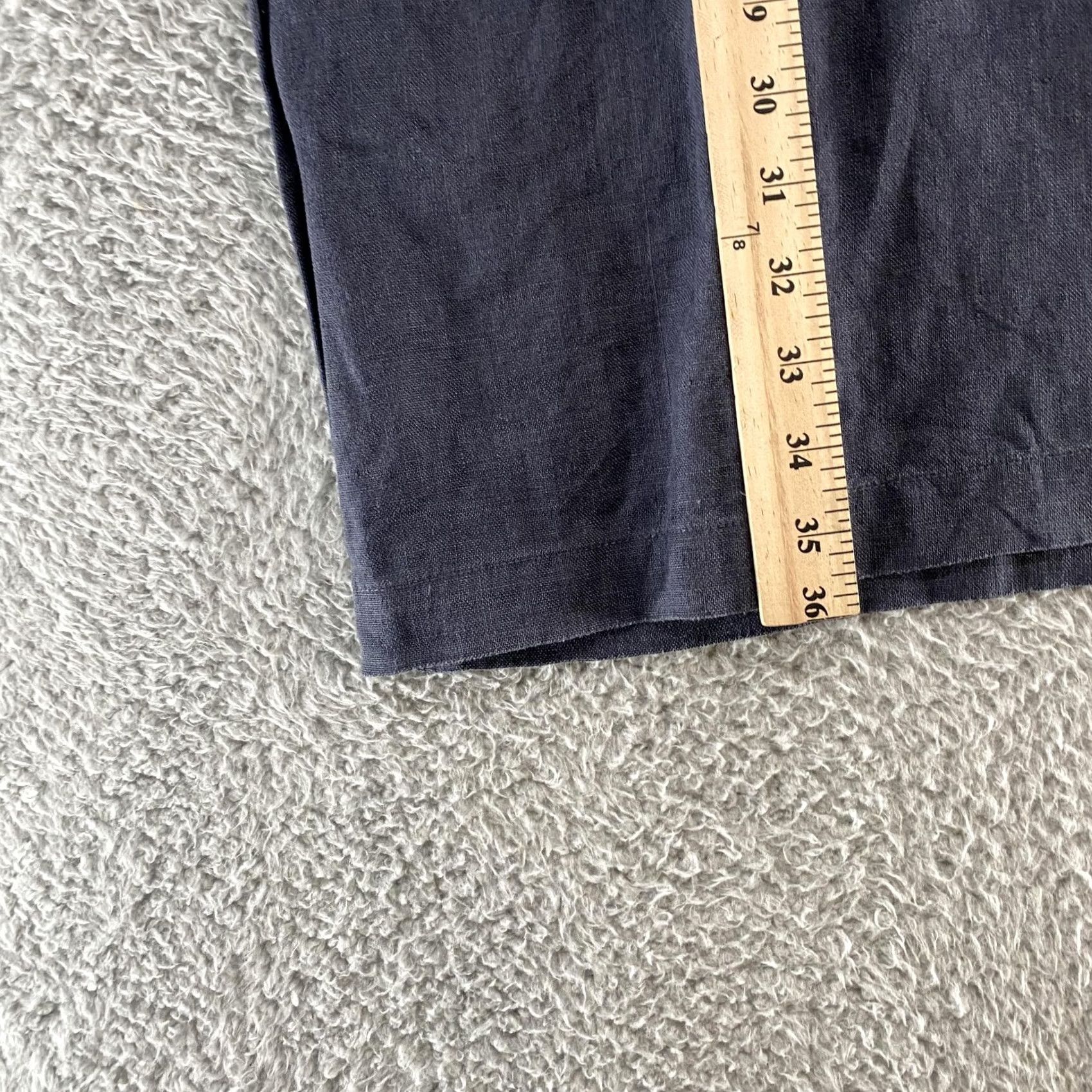 Vintage Not Perfect Linen Dress Womens One Size Blue Linen Shift Pockets Lagenlook Size ONE SIZE - 4 Thumbnail