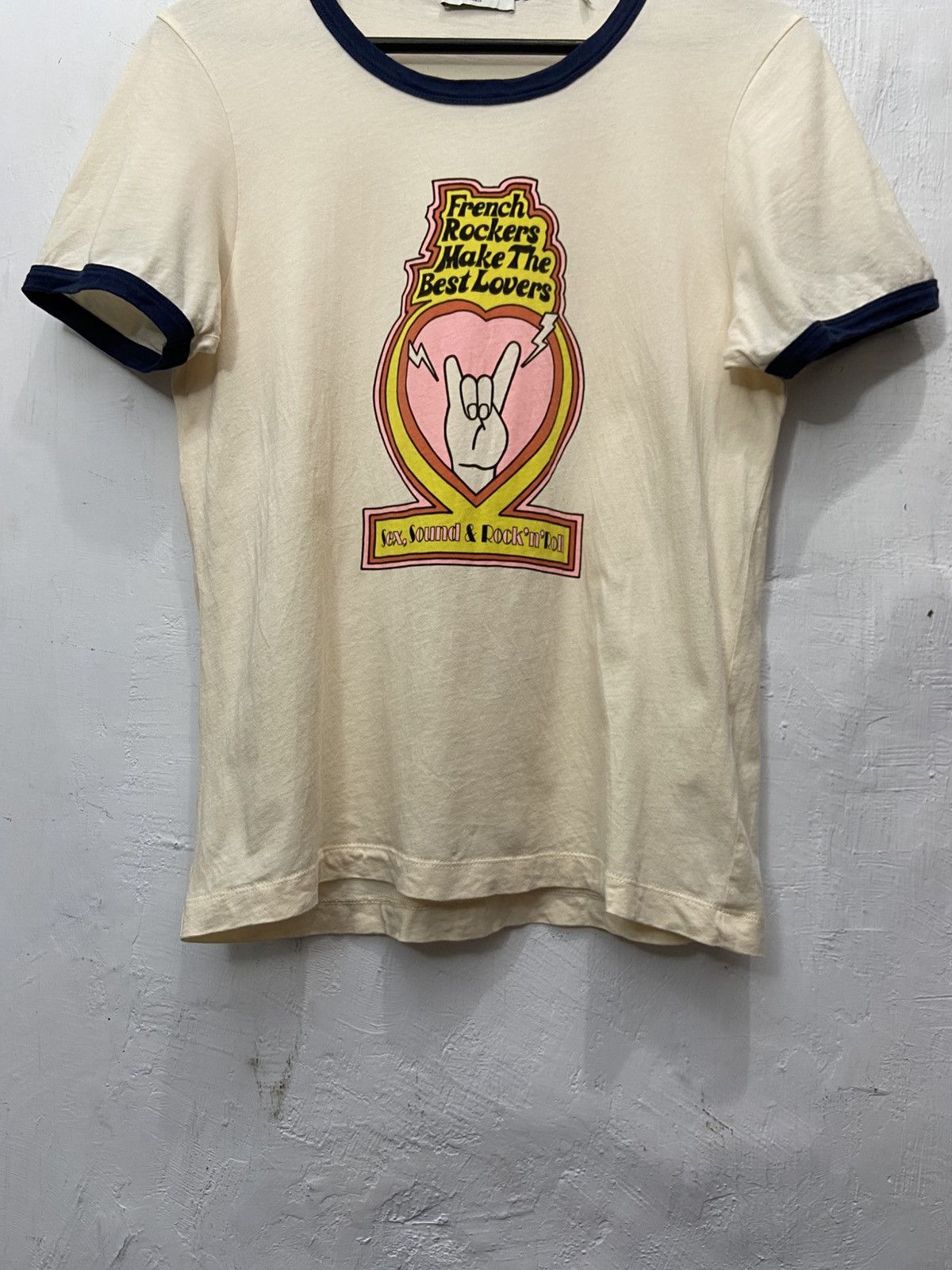 Sandro Sandro French Rockers Make The Best Lovers Ringer Tshirt Size S / US 4 / IT 40 - 3 Thumbnail