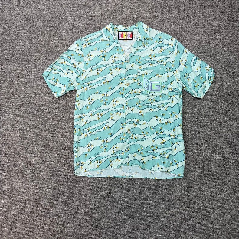 Gucci Gucci Mint green full-print Hawaiian short-sleeved shirt 25 Size US S / EU 44-46 / 1 - 1 Thumbnail