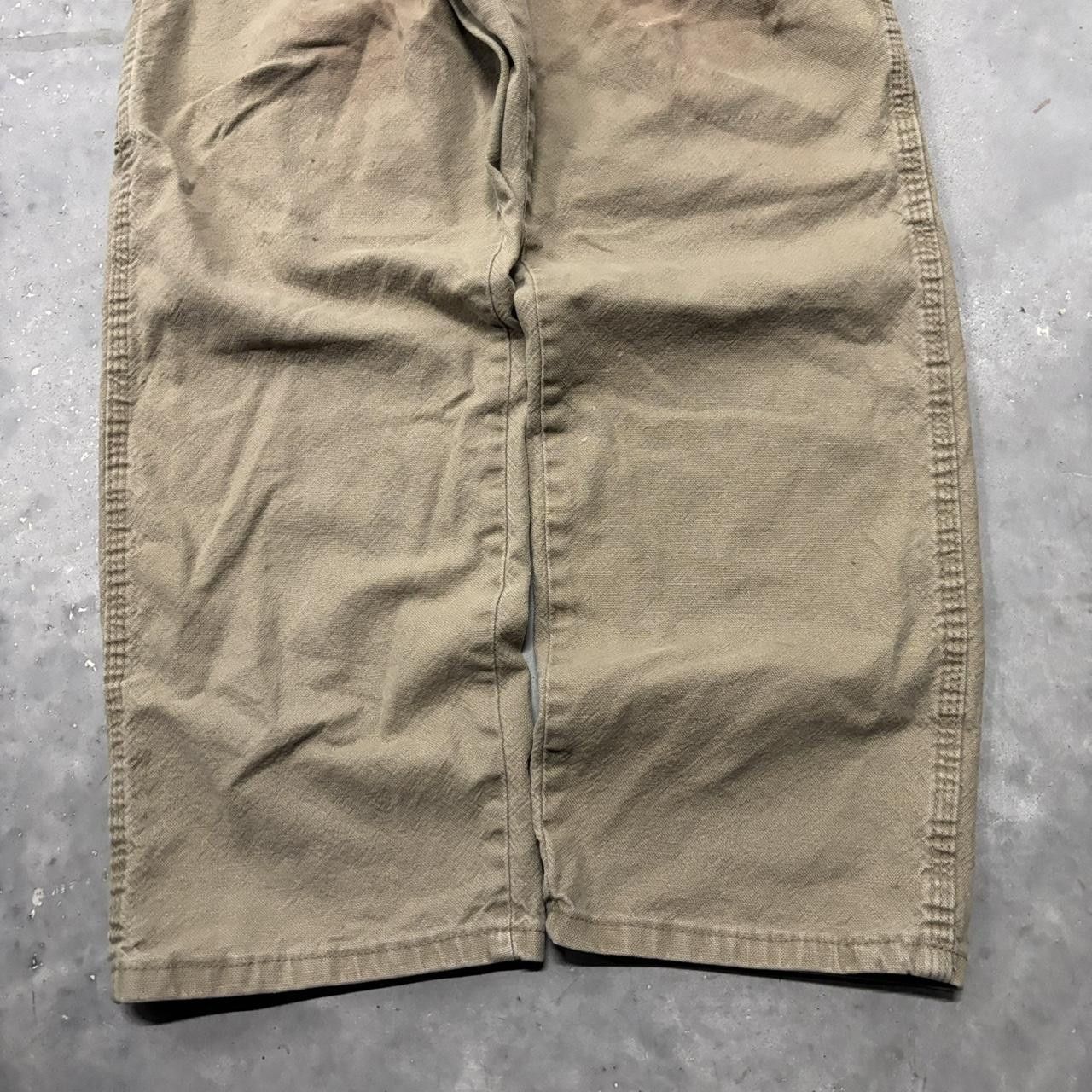 Japanese Brand × Vintage Crazy Vintage Y2K/2000s Grunge Khaki Tan Streetwear Workwear Carpenter Pants! Size US 36 / EU 52 - 6 Thumbnail