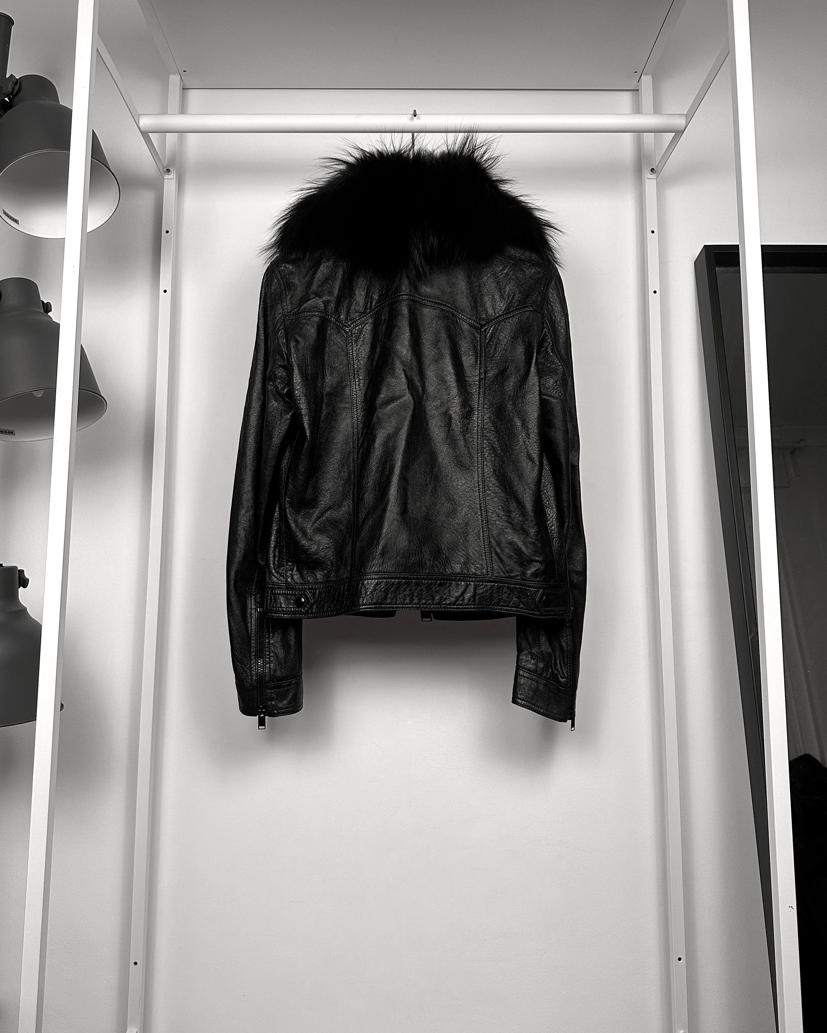 Saint Laurent Paris Saint Laurent Fur Collar Sample Leather Jacket Size US M / EU 48-50 / 2 - 2 Thumbnail