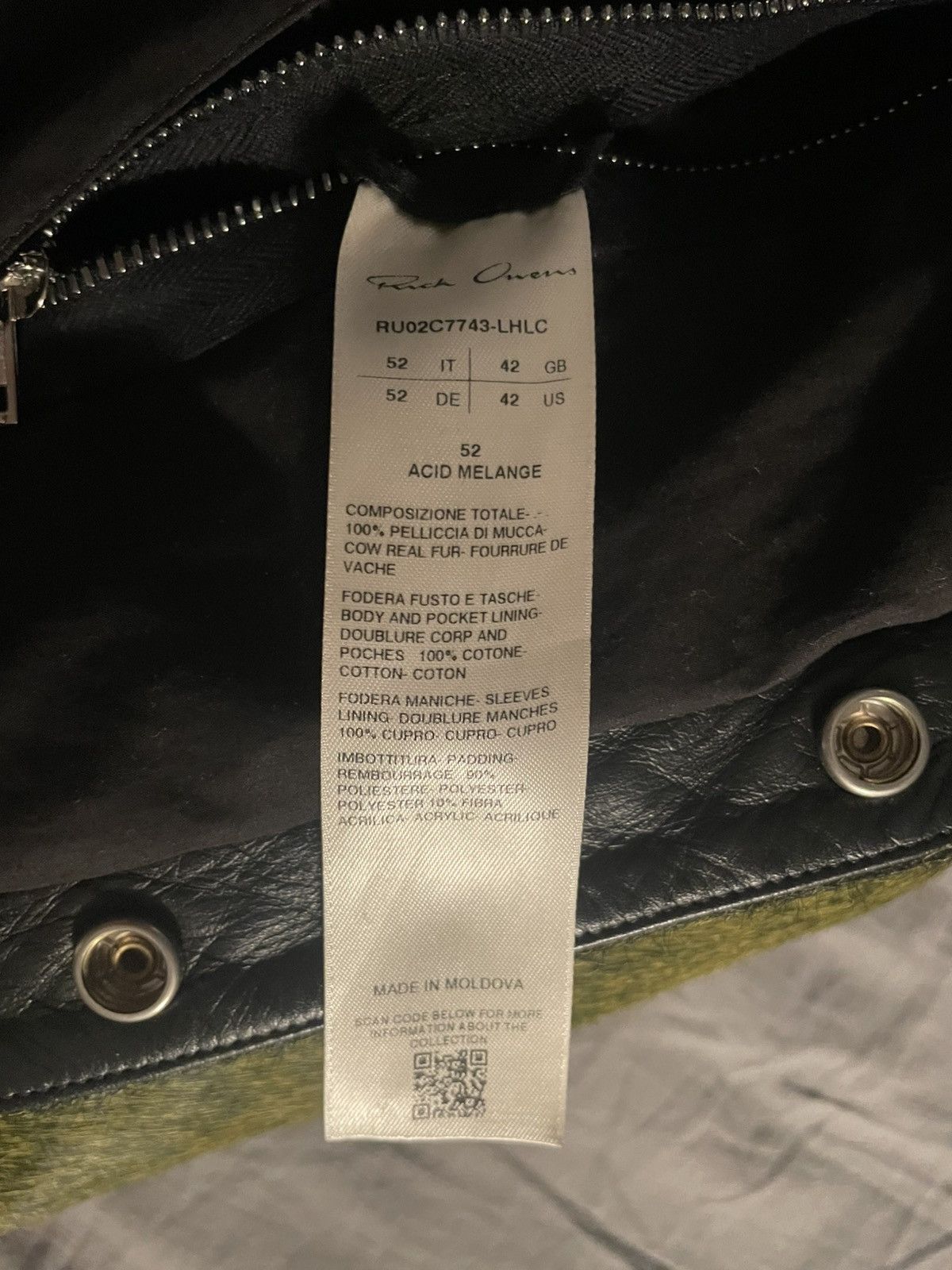 Rick Owens Ponyhair Green Rick Owens Jacket 52 Size US L / EU 52-54 / 3 - 2 Thumbnail
