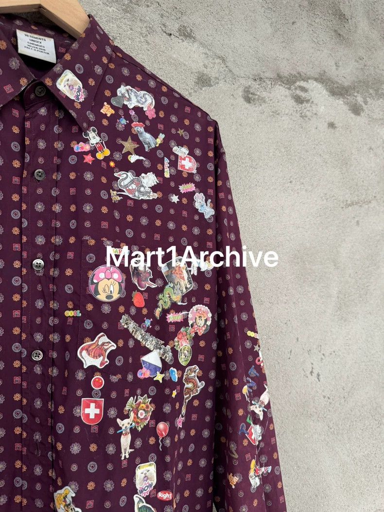 Vetements Vetements 18Fw Purple Paisley Sticker Shirt Size US XS / EU 42 / 0 - 3 Thumbnail