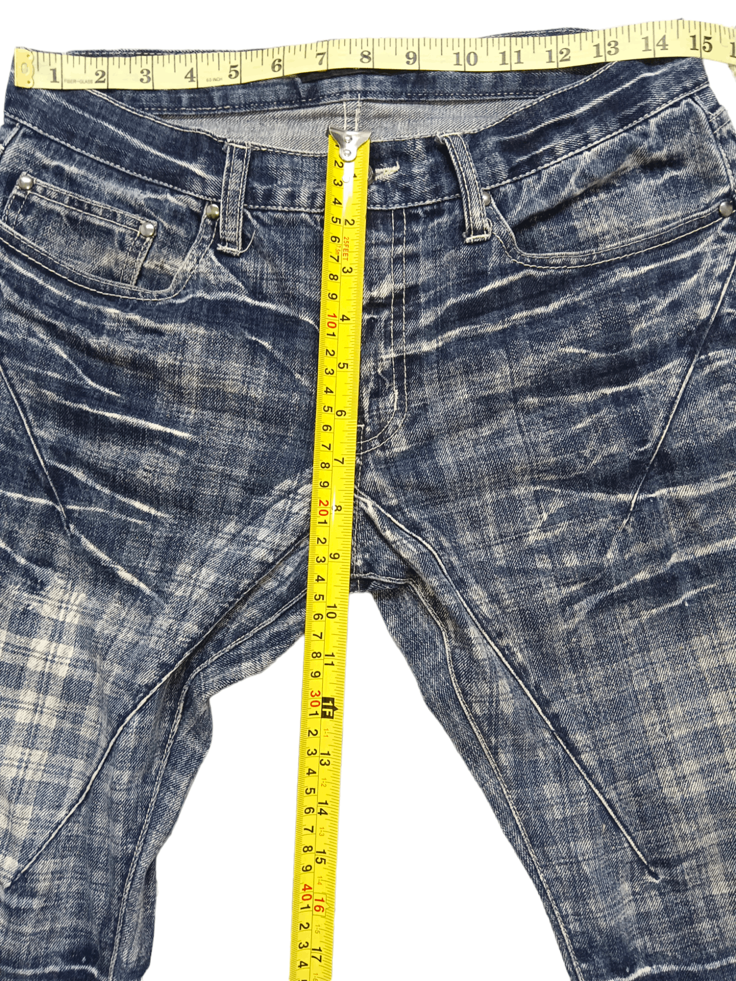 Roots 💥Root Three Style💥 Thunder Whiskers Checkered Denim Size US 30 / EU 46 - 7 Thumbnail