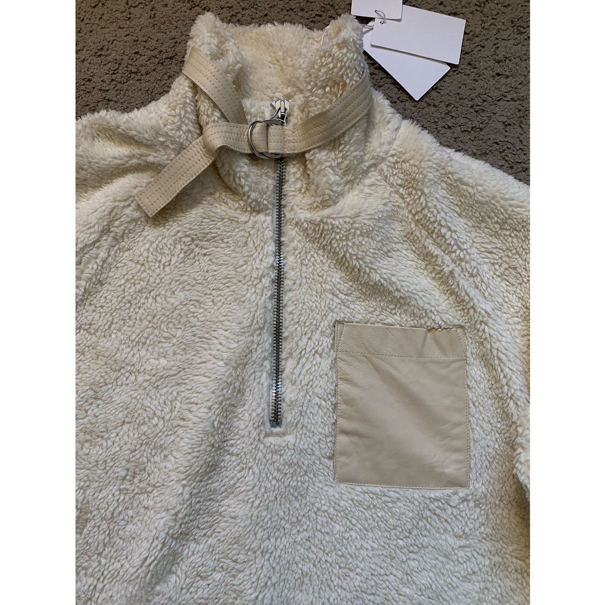 Helmut Lang HELMUT LANG SHAGGY FLEECE/LEATHER PULLOVER Size US XL / EU 56 / 4 - 6 Thumbnail