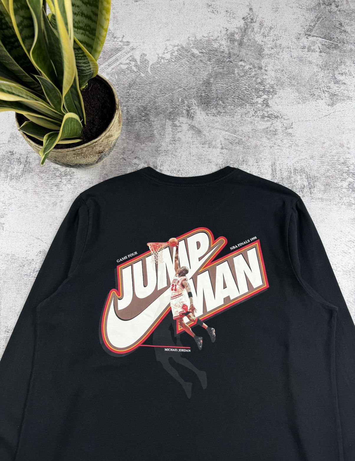 Nike Air Michael Jordan Jump Man Basketball Longsleeve T Shirt Tee Size US L / EU 52-54 / 3 - 6 Thumbnail
