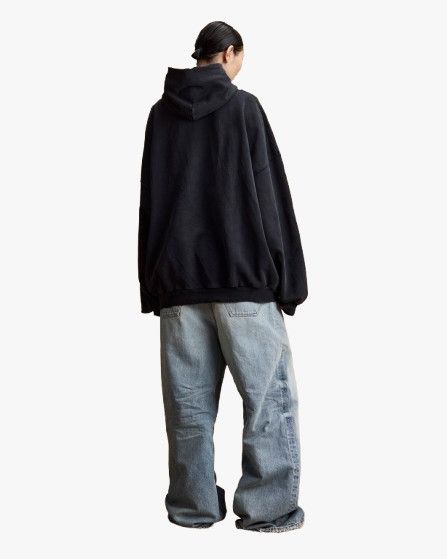 Balenciaga o1in1g0526 Large Fit Hoodie in Faded Washed Black Size L / US 10 / IT 46 - 3 Thumbnail