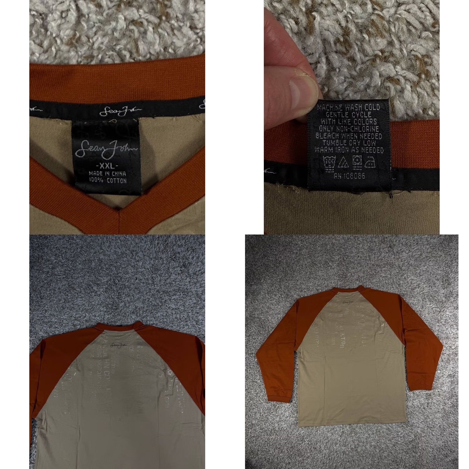 Sean John VINTAGE Sean John SJC Raglan Long Sleeve T-Shirt Hip Hop Men 2XL Beige 2000s Size US XXL / EU 58 / 5 - 8 Thumbnail