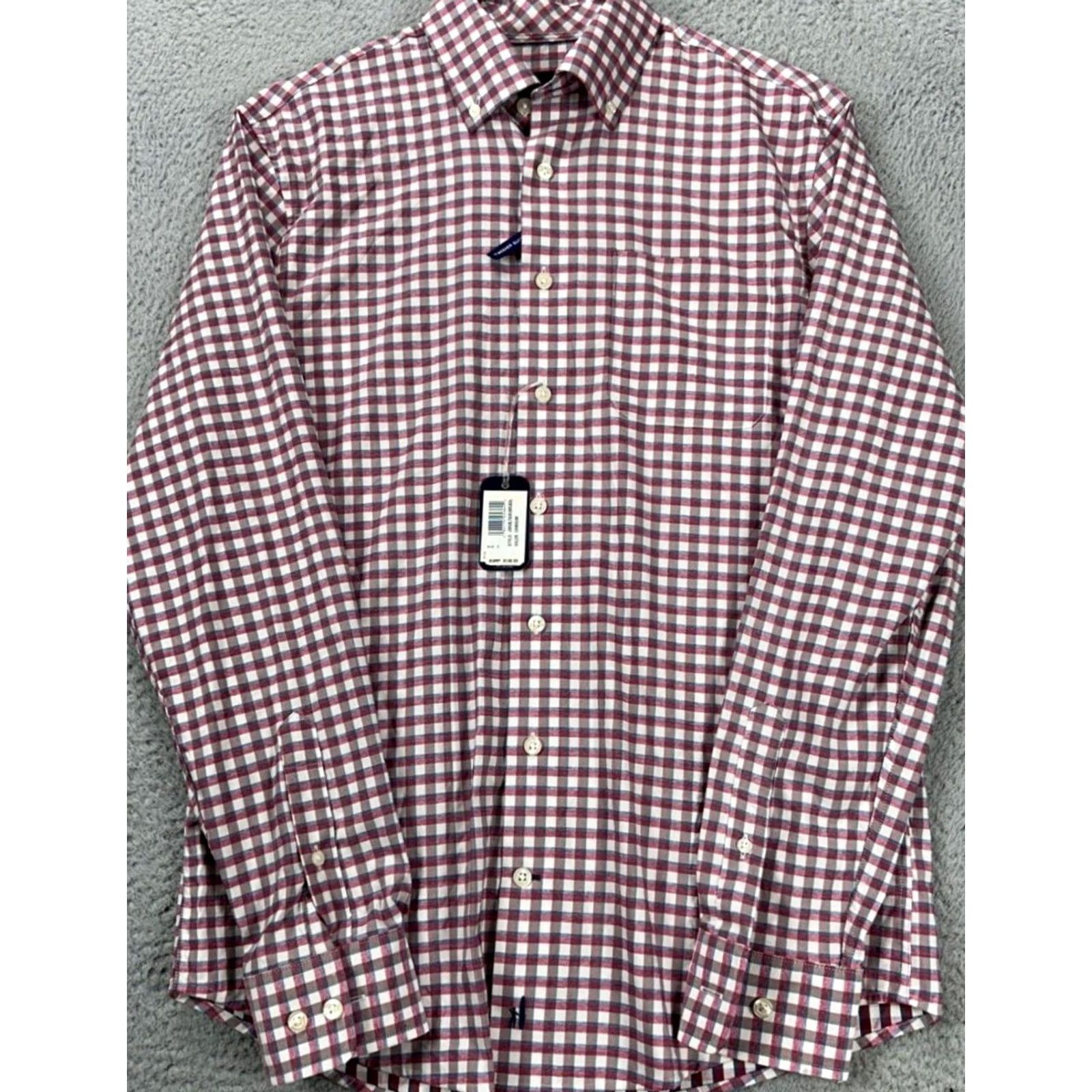 johnnie-O Johnnie-O Mead Performance Shirt Mens Small Red Plaid Nylon Blend Button-Up Size US S / EU 44-46 / 1 - 5 Thumbnail