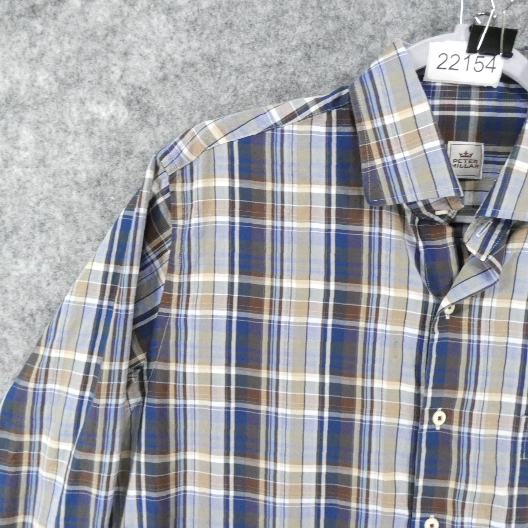 Peter Millar Peter Millar Shirt Mens Medium Long Sleeve Button-Up Plaid Brown Blue Size US M / EU 48-50 / 2 - 3 Thumbnail