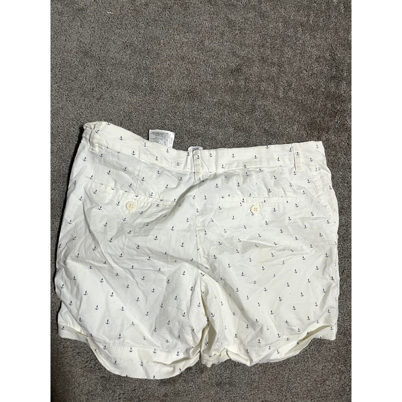 H&M H&M Logg 3" Blue Shorts White W/ Anchors Textured Shorts Women Size 8 Size 30" / US 8 / IT 44 - 2 Thumbnail