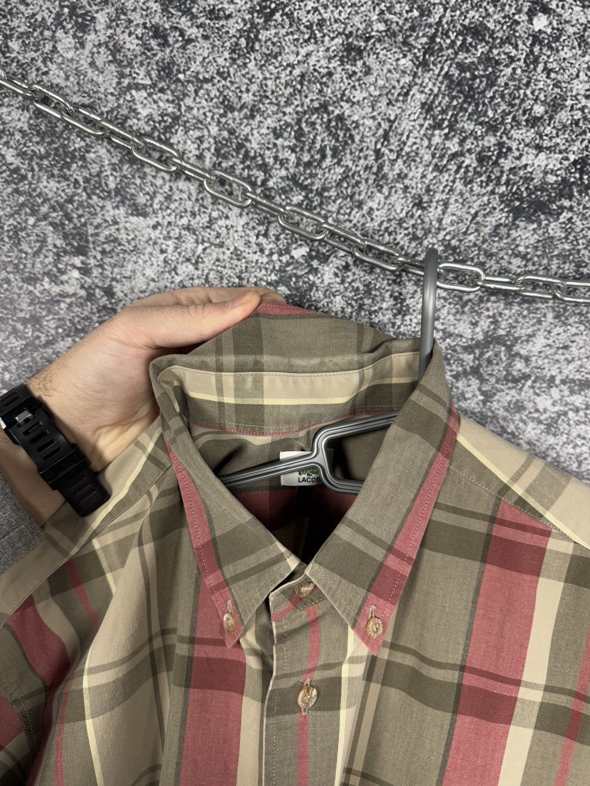 Lacoste Lacoste Long Sleeve Plaid Shirt Button Up Vintage Size 43 Size US XL / EU 56 / 4 - 15 Thumbnail