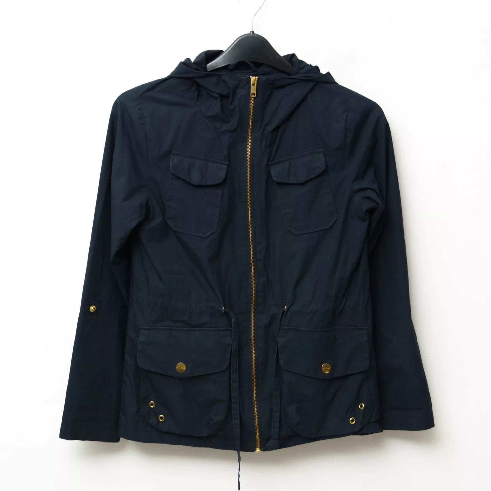 ELVINE PEGGY Women's XS Coat Ladies Jacket Hooded Rain Navy Cotton Size XS / US 0-2 / IT 36-38 - 1 Thumbnail