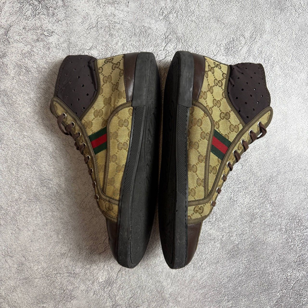 Gucci GG California Monogram Leather Striped High Top