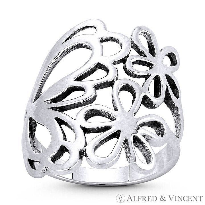Other Butterfly & Flower Wide Charm Statement Ring Size 5 Size ONE SIZE - 1 Preview