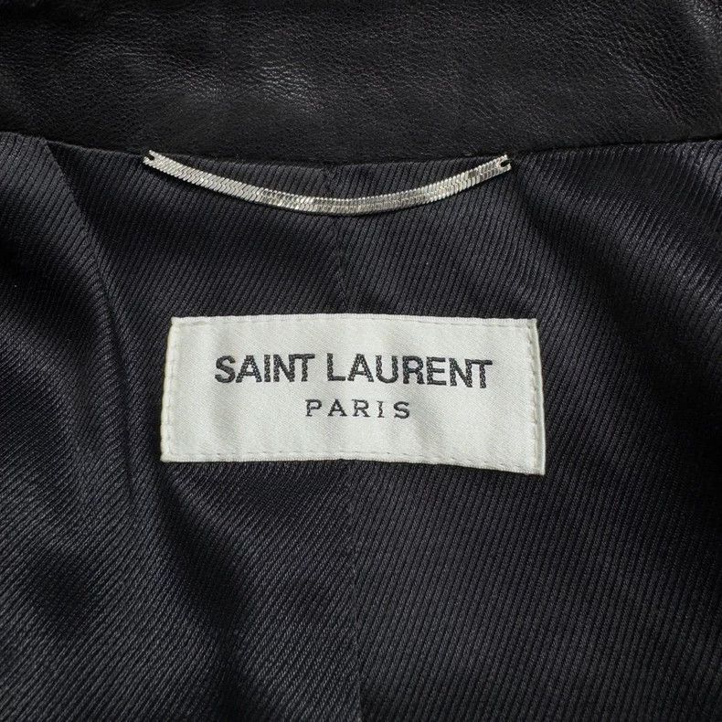 Saint Laurent Paris SLP Logo Studded Lambskin Leather Jacket- Size US L / EU 52-54 / 3 - 3 Thumbnail