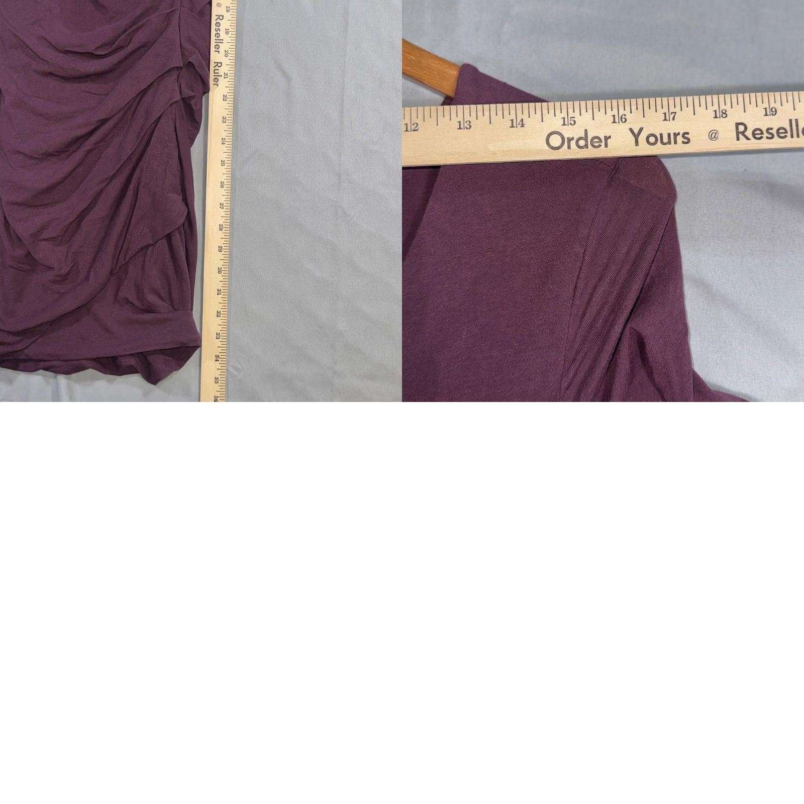 James Perse James Perse Dress Womens 2 Purple Ruched Wrap 3/4 Sleeve V Neck Bodycon Jersey - Casual Party Cocktail Size XS / US 0-2 / IT 36-38 - 8 Thumbnail