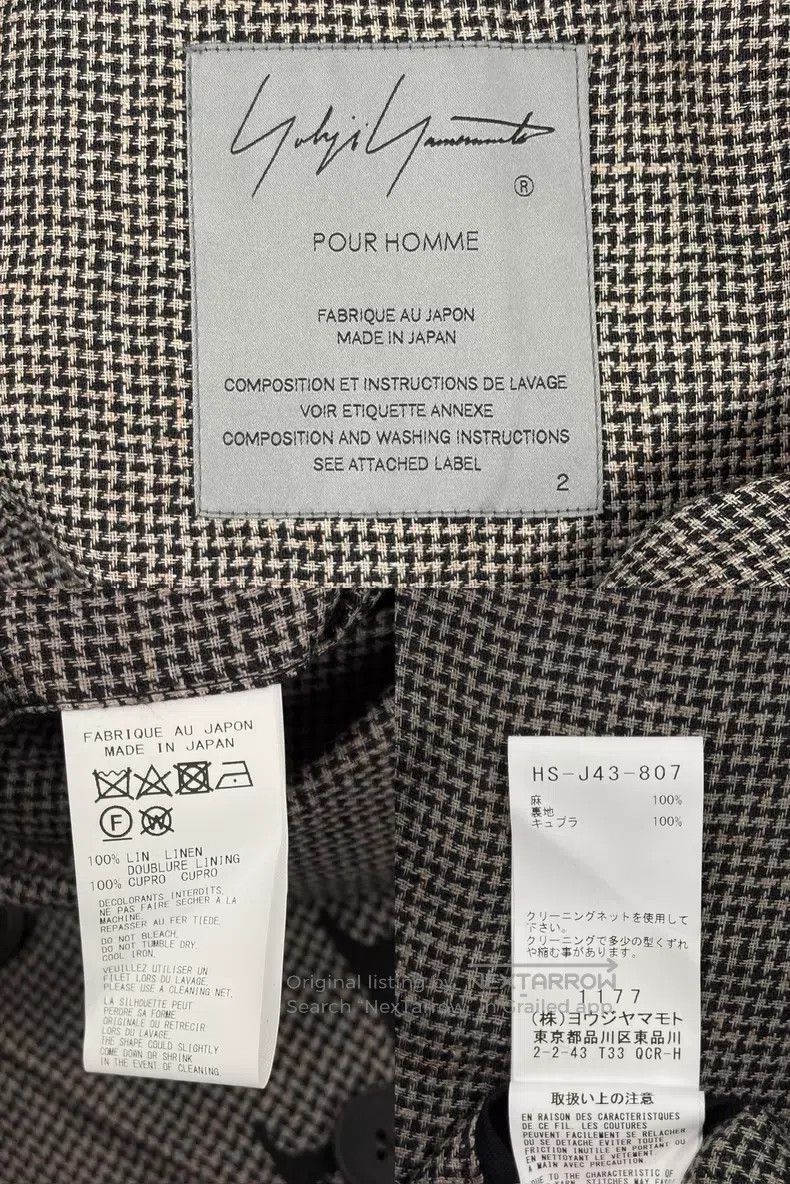 Yohji Yamamoto Yohji Yamamoto 24 SS houndstooth monogram coat Size US M / EU 48-50 / 2 - 8 Thumbnail