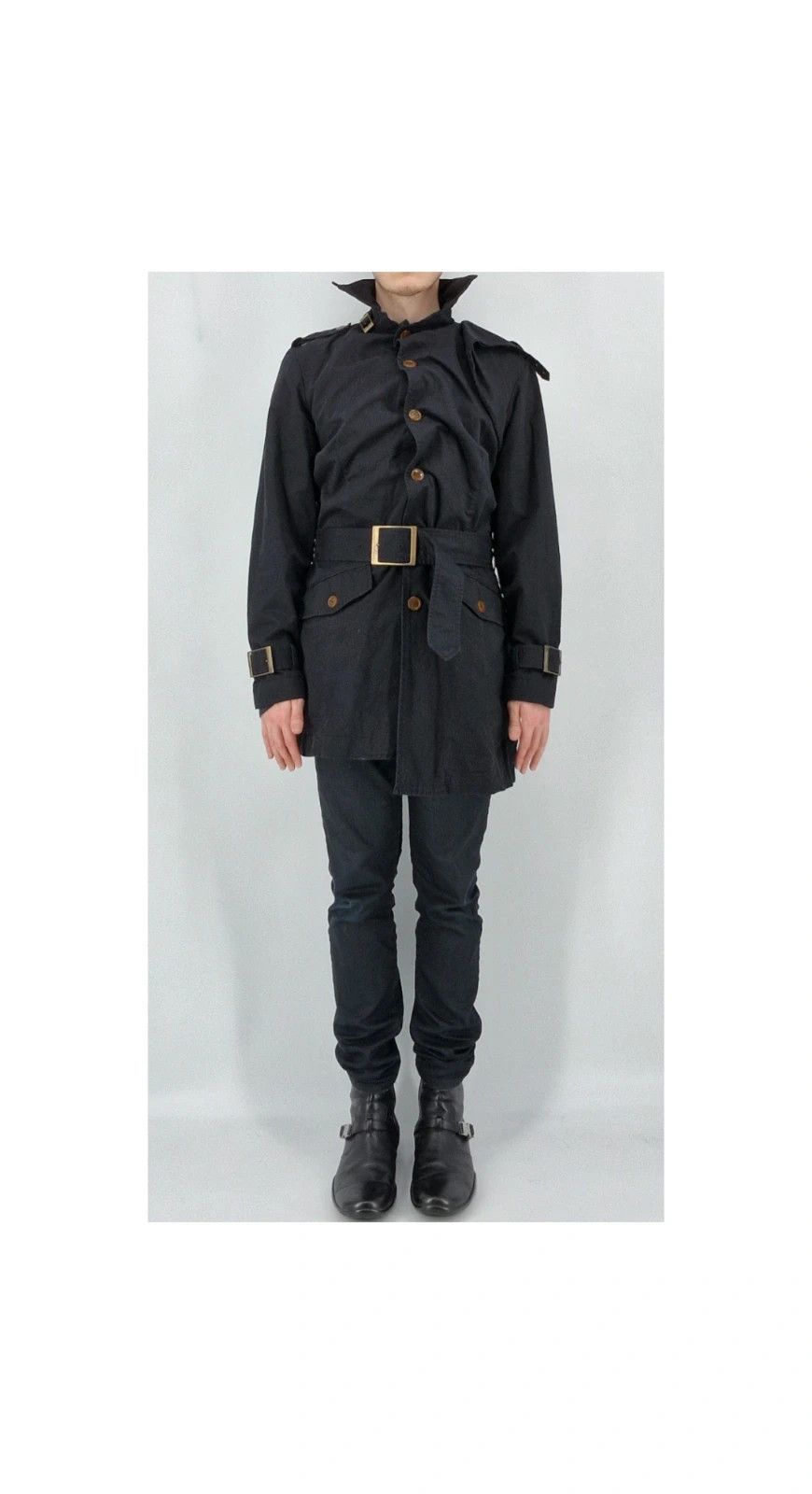image of Vivienne Westwood Drunken Tailor Asymmetric Coat in Black, Men's (Size Medium)