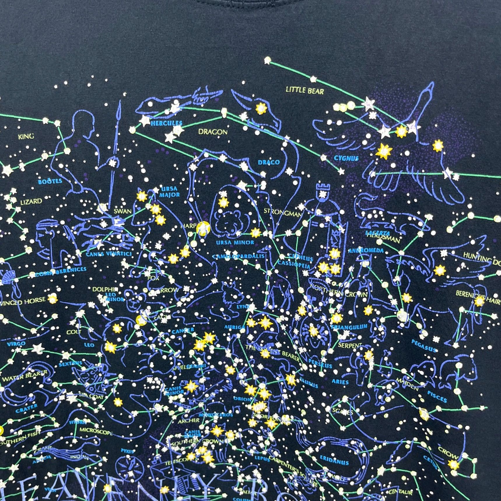 Vintage VINTAGE Constellations Starry Night Space T Shirt XL Black Cotton Men Short Sleeve Crew Neck Logo Size US XL / EU 56 / 4 - 4 Thumbnail
