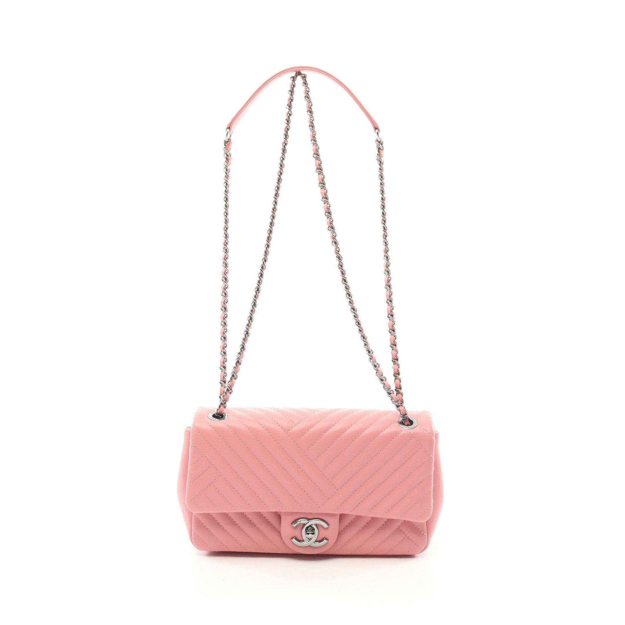 Chanel Chanel Coco Mark Chain Shoulder Bag Lambskin Pink Silver Hardware Size ONE SIZE - 1 Thumbnail