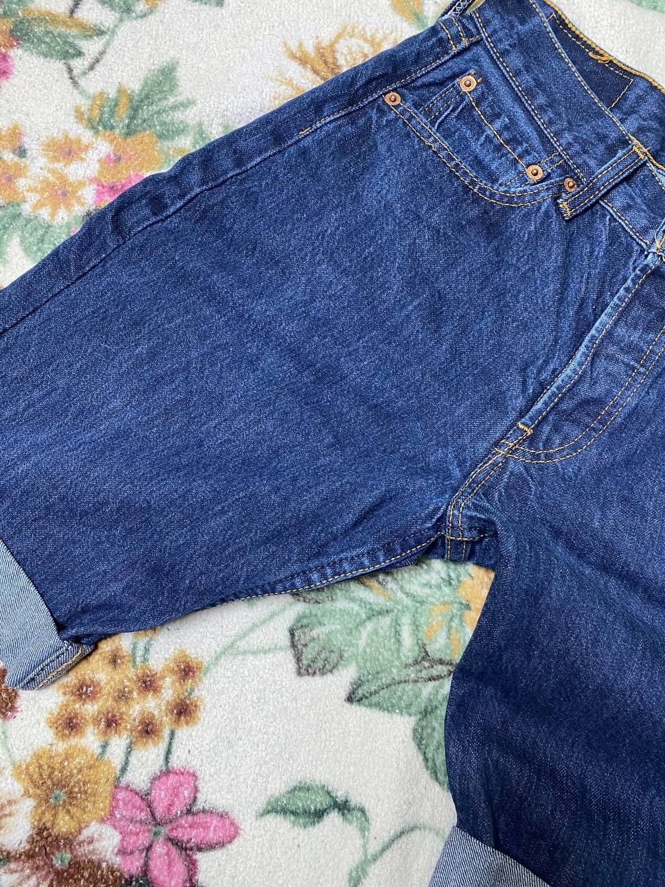 Levi's Levi's 501 Denim Shorts Dark Wash Loose Straight Fit Mens Size US 28 / EU 44 - 4 Thumbnail