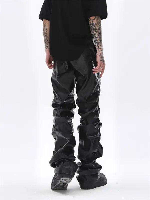 Japanese Brand Hori Punk niche design hip-hop loose casual leather pants Size US 32 / EU 48 - 4 Thumbnail