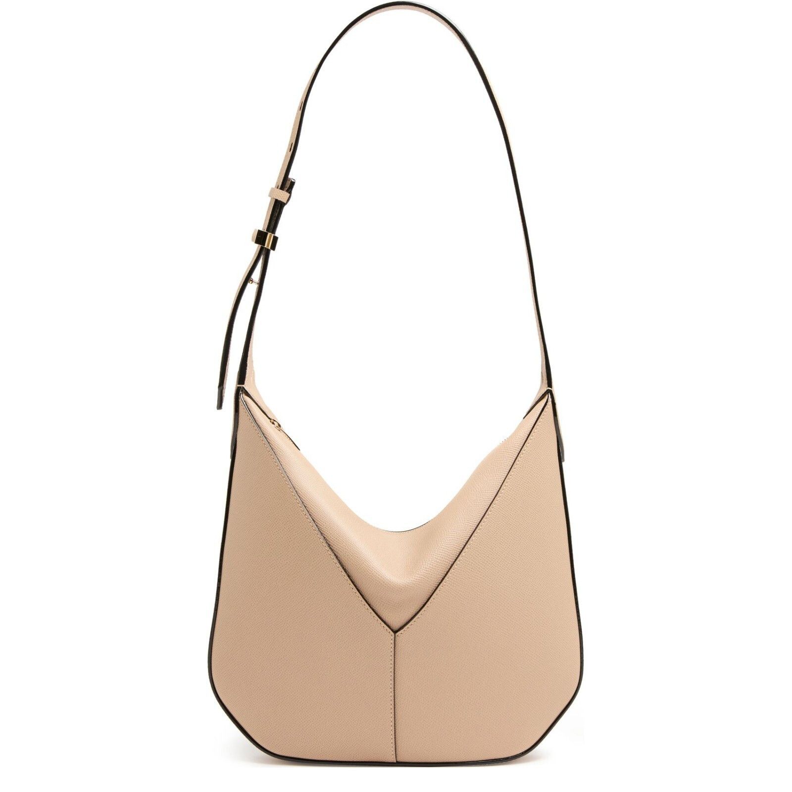 VALEXTRA Vivi Mini $3200 Cashmere Beige Leather Hobo Bag New