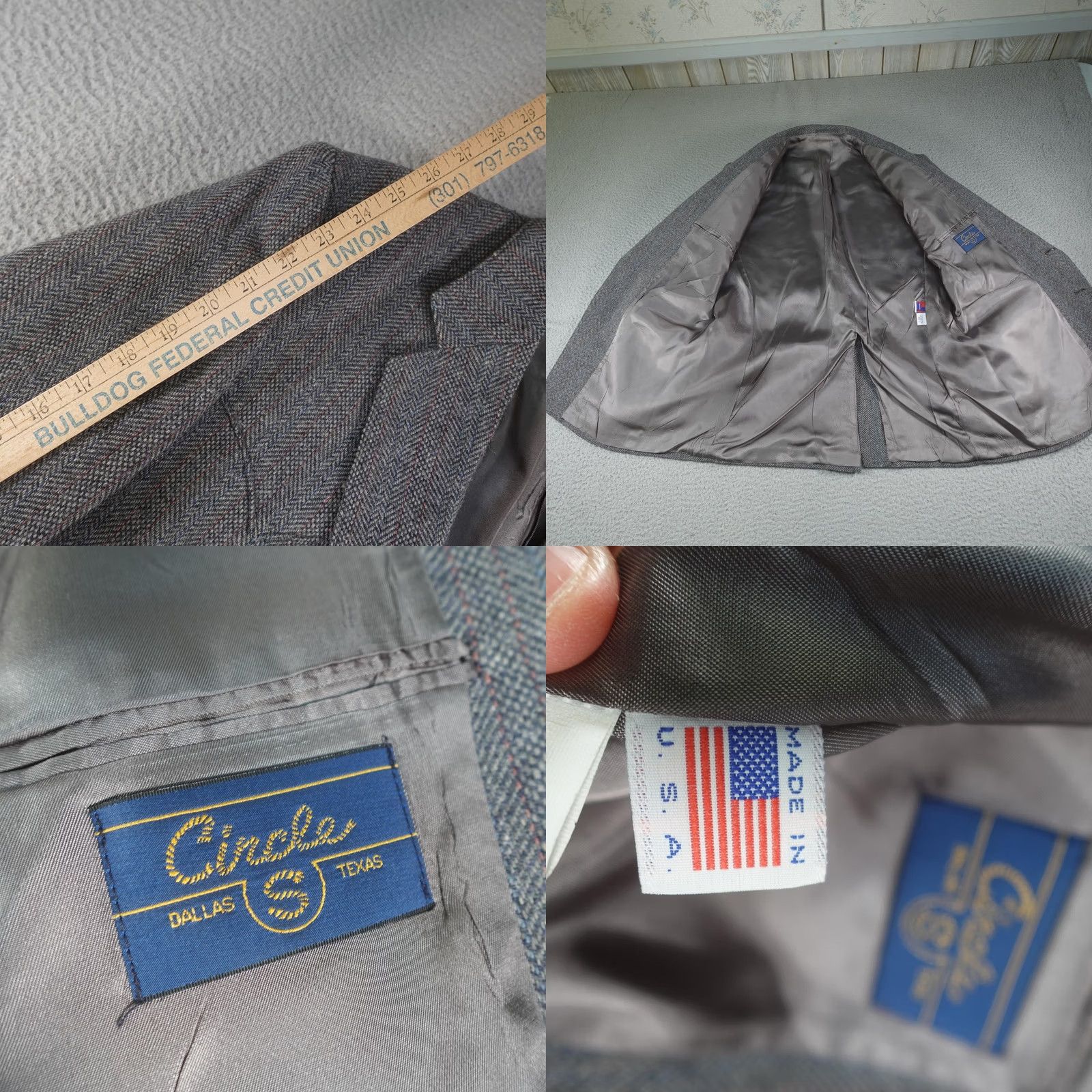 Vintage VINTAGE Circle S Mens 44R Gray Wool Western Rockabilly Cowboy Rodeo Ranch Sport Coat Jacket Size 44R - 9 Thumbnail