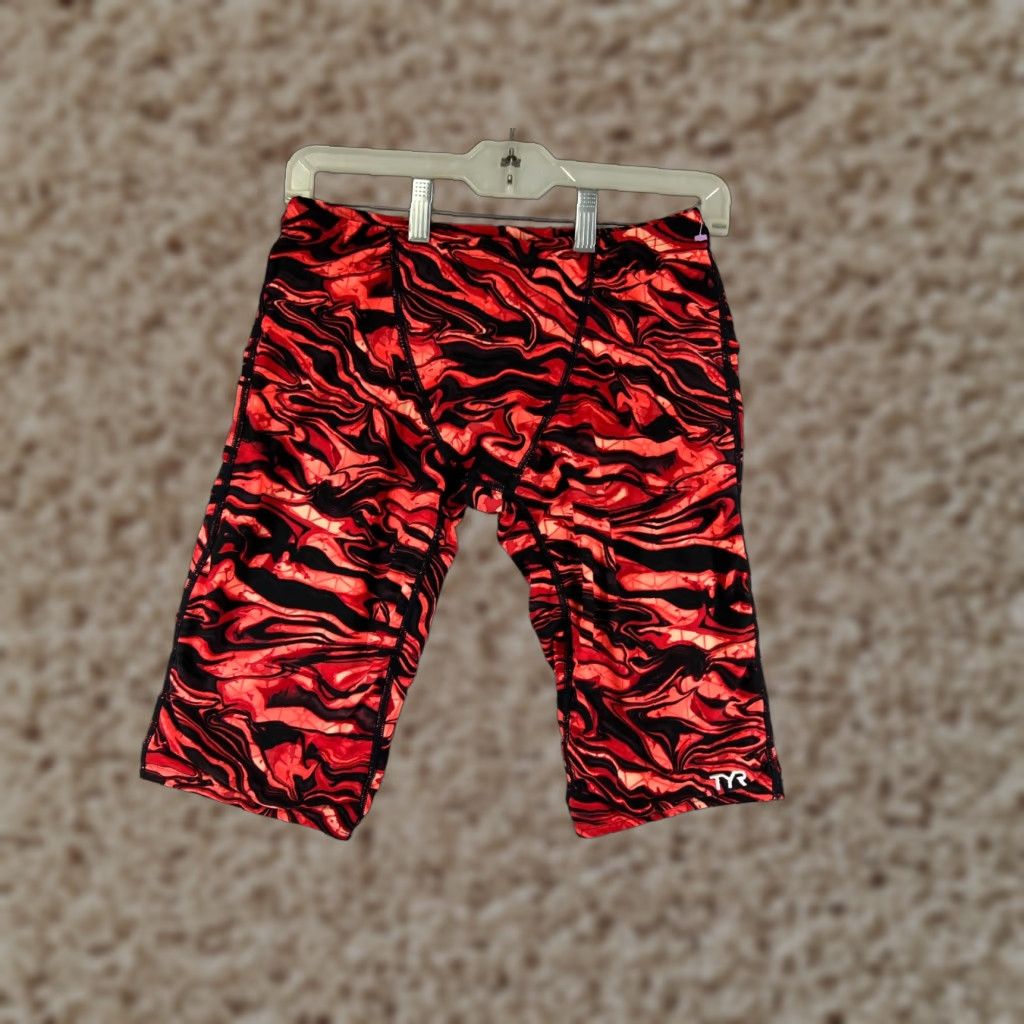 Vintage TYR Shorts Mens 32 Red Jammer Bottom Sports Swimming Swim Bottom TYR 32 Mens Red Jammer Size US 32 / EU 48 - 1 Thumbnail