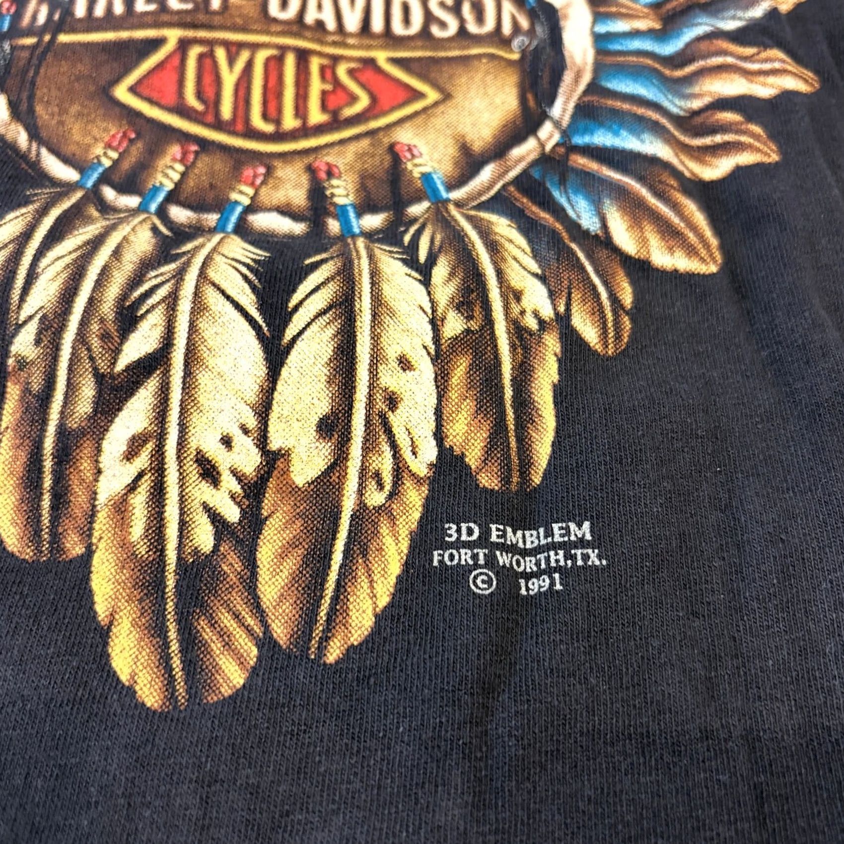 Harley Davidson VINTAGE Harley Davidson 3D Emblem Biker Dreamcatcher L Native Longsleeve Mens Size L Black Size US L / EU 52-54 / 3 - 3 Thumbnail