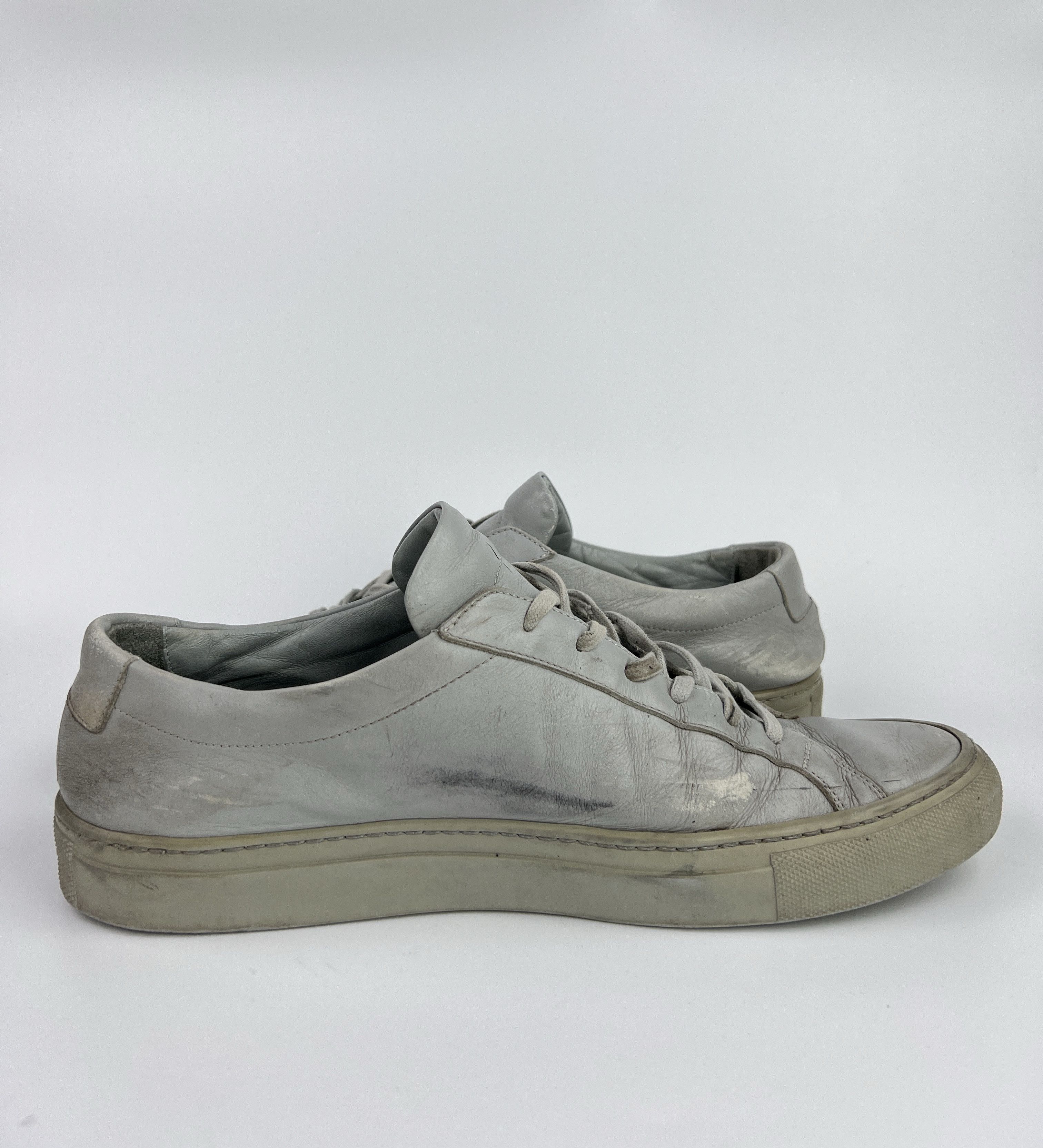 Common Projects Common Projects Achilles Low Top Gray Leather Sneakers Size US 10 / EU 43 - 5 Thumbnail