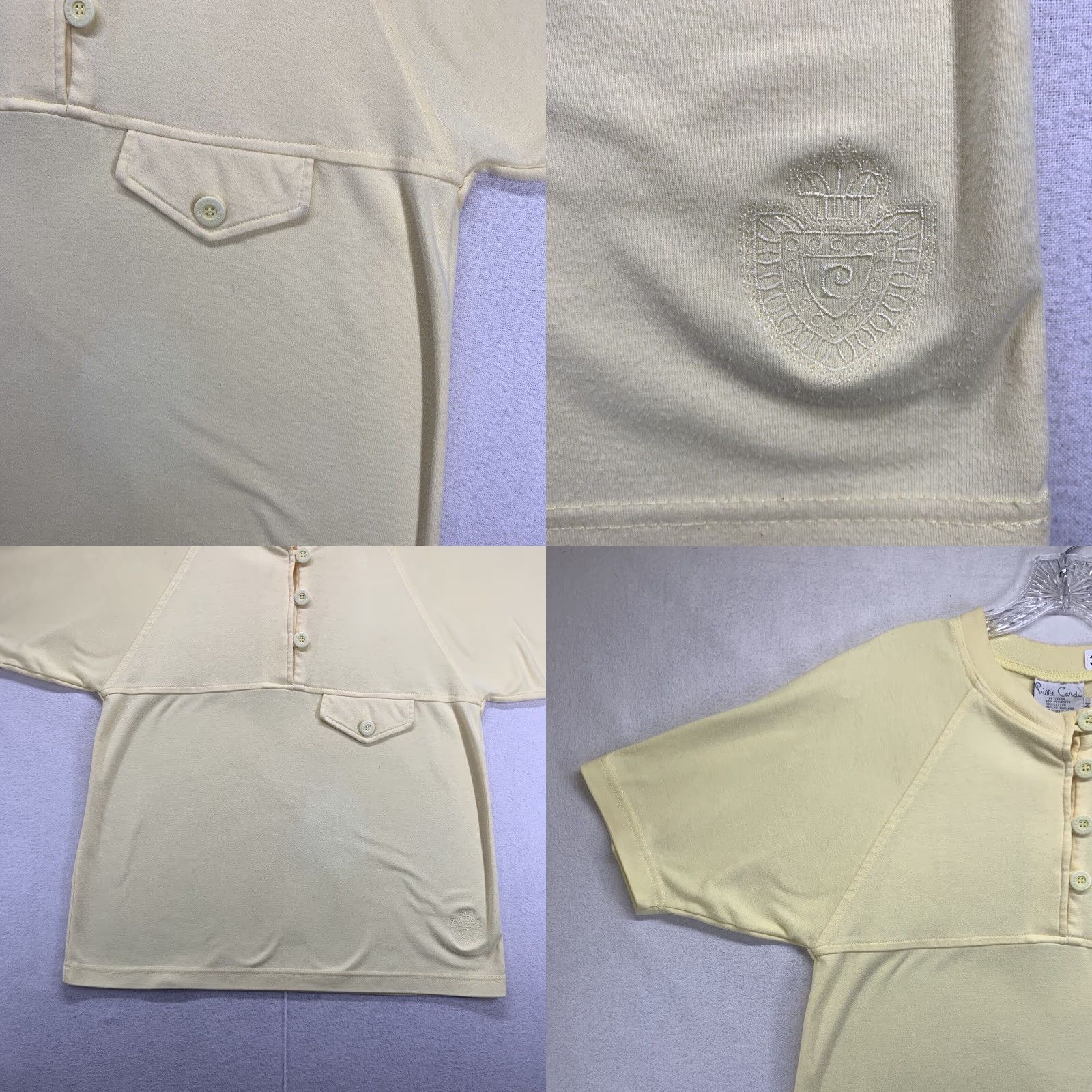 Pierre Cardin VINTAGE Pierre Cardin Womens Medium Polyester Cotton T Shirt Knit Top Yellow Shirt Adult M Yellow Classic Retro 70s 80s 90s Womens Size M / US 6-8 / IT 42-44 - 8 Thumbnail