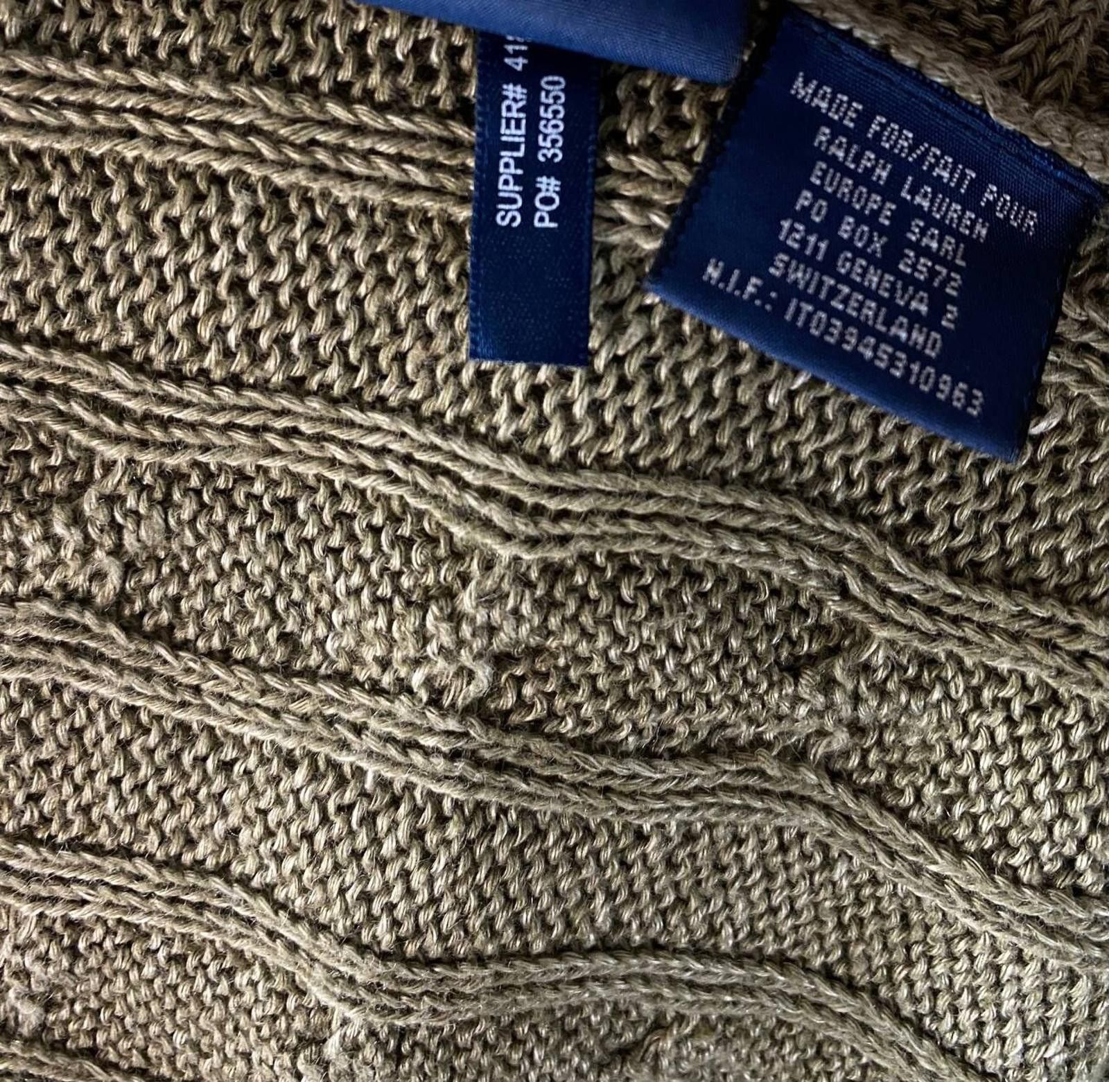 Lauren Ralph Lauren Ralph Lauren Khaki Linen Cable Knit Cardigan Sweater Size M Size M / US 6-8 / IT 42-44 - 10 Thumbnail