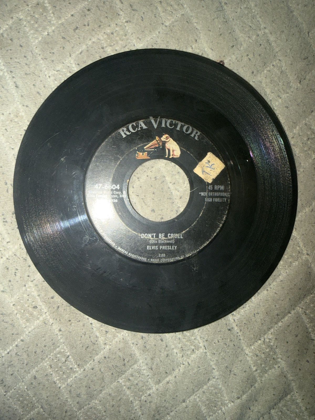 Vintage 1956 Elvis Presley 45 Vinyl Size ONE SIZE - 2 Thumbnail