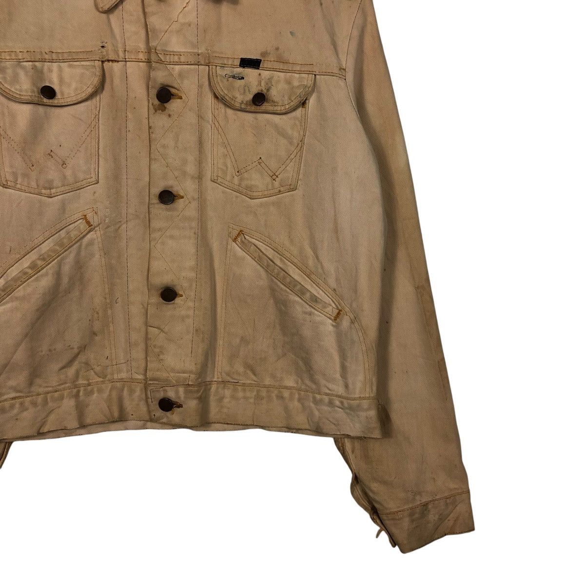 Vintage 🔥VINTAGE CROPPED DENIM BIKER JACKET UNION MADE DISTRESSED Size US M / EU 48-50 / 2 - 6 Thumbnail