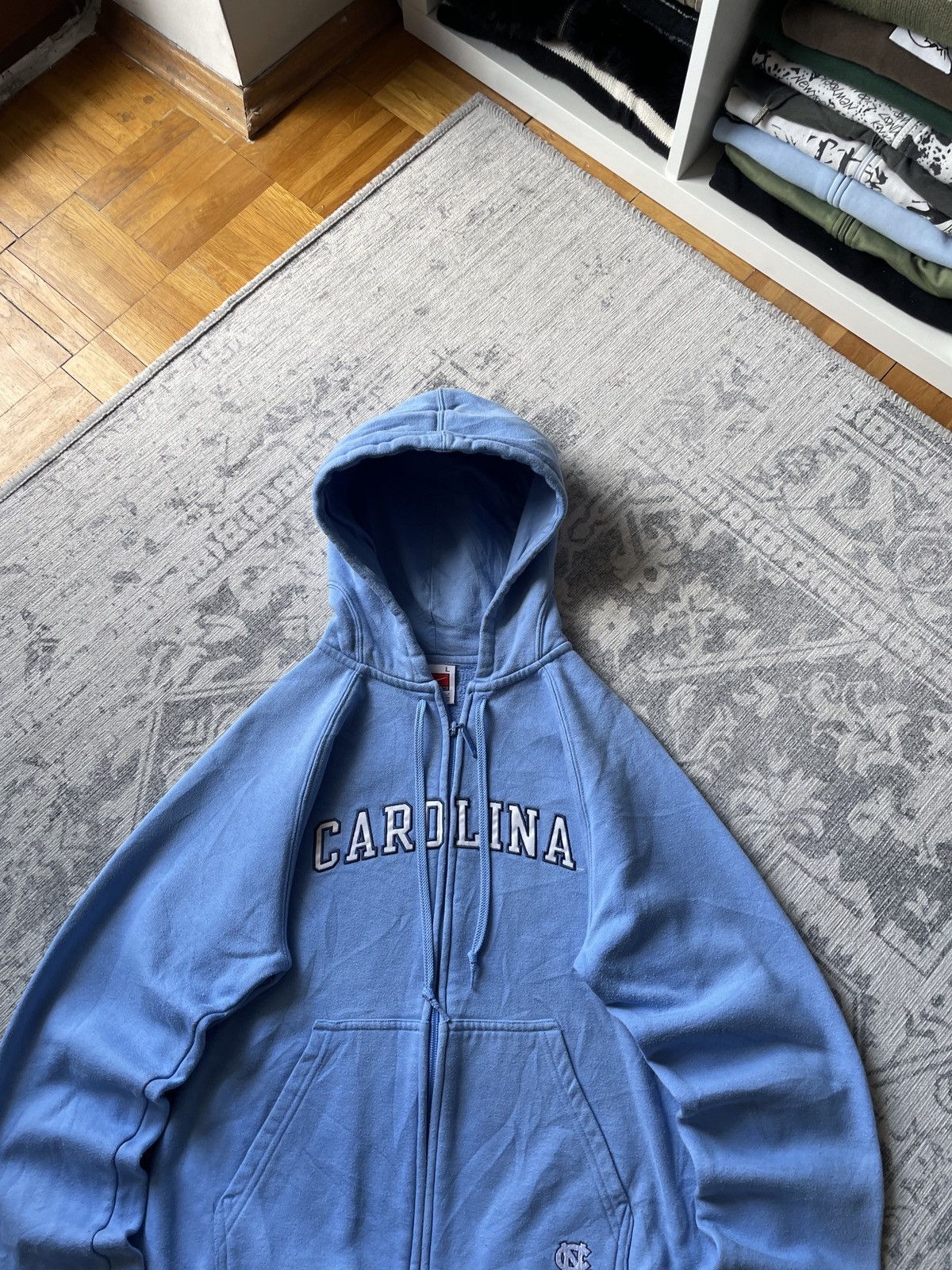 Japanese Brand × Nike × Vintage Vintage Nike Zip Hoodie Carolina Boxy Cropped Japanese Drill Size US S / EU 44-46 / 1 - 4 Thumbnail