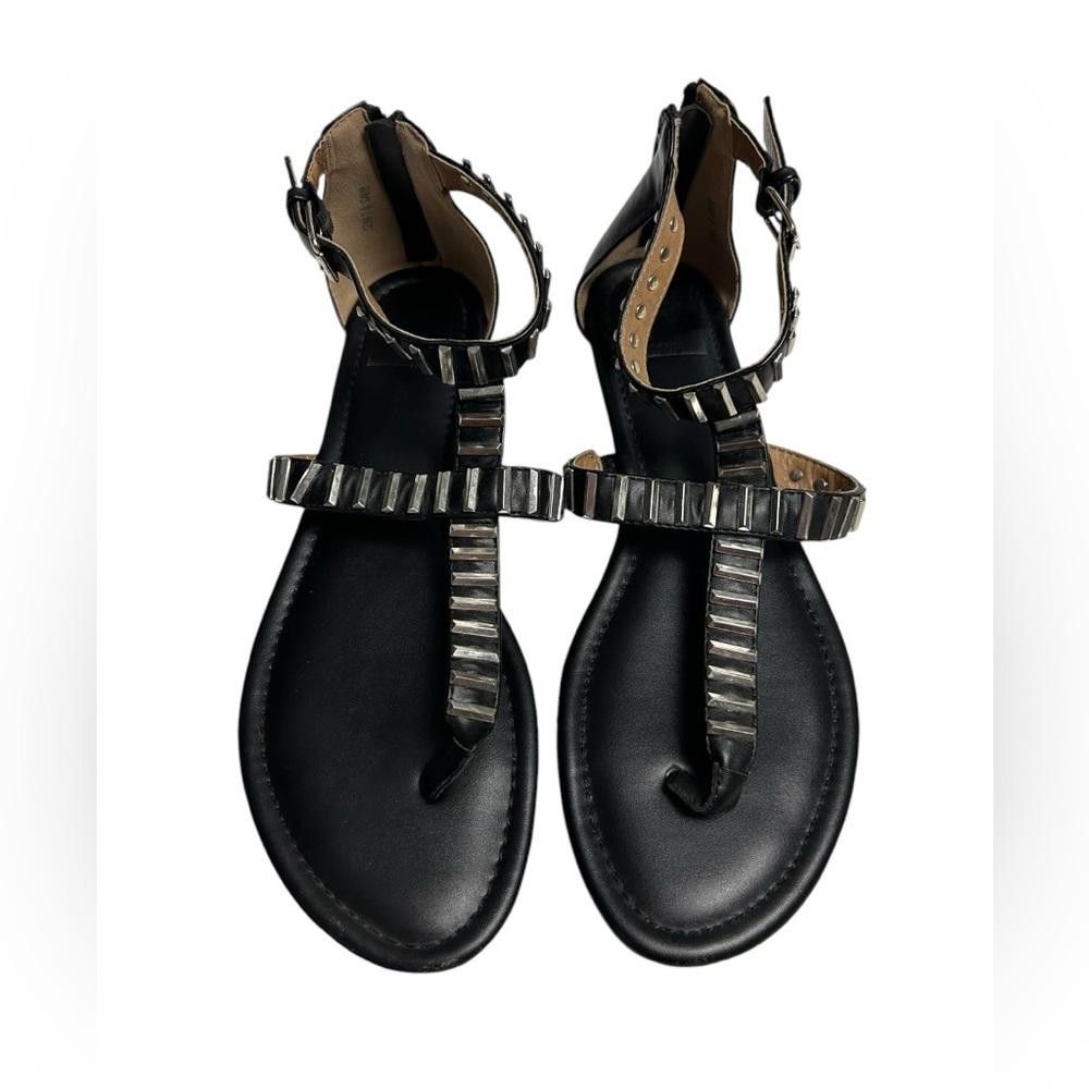 Designer DV Dolce Vita l Linzi Flat Sandal Black Silver 9 Size US 9 / IT 39 - 2 Thumbnail