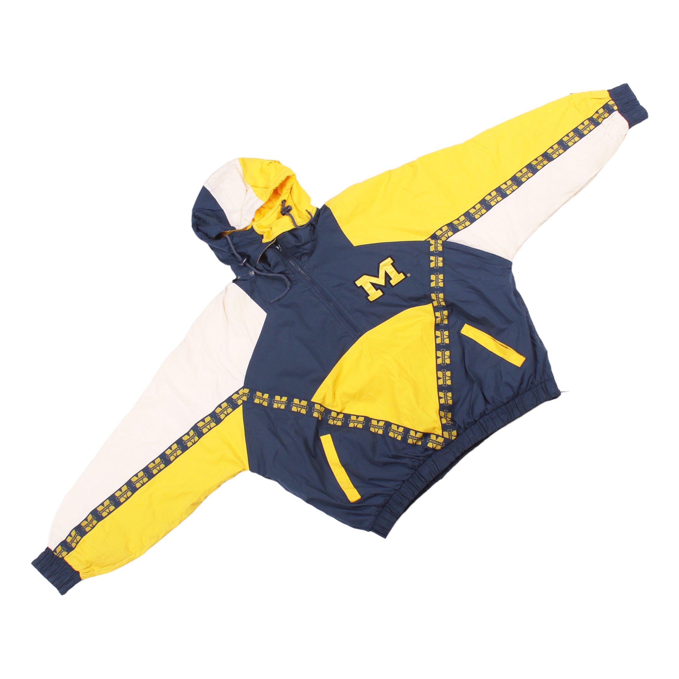 image of Bomber Jacket x NCAA Vintage University Of Michigan Wolverines Puffer Jacket, Men's (Size 2XL)